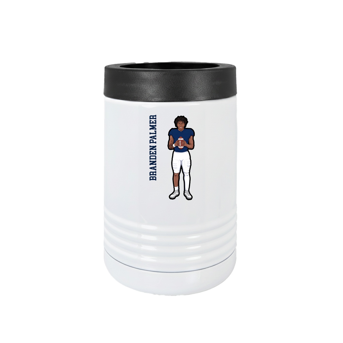 Beverage Holder — Name Vertical in White