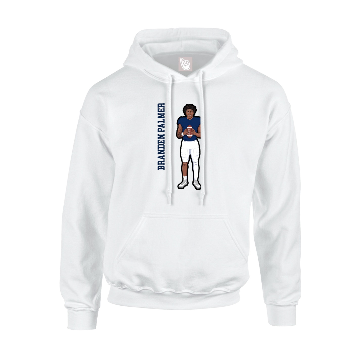 Hoodie — Name Vertical in White