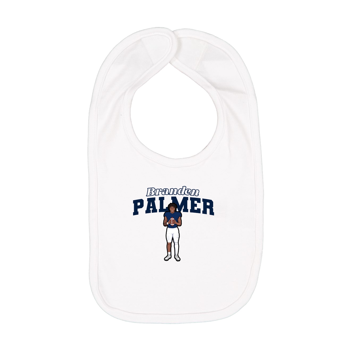 Infant Bib — Name Arch in White