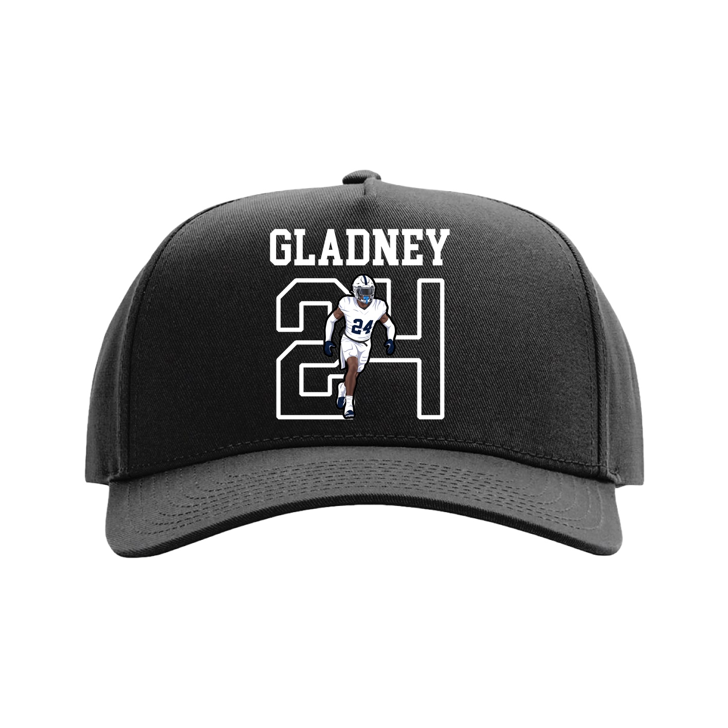 Full Fabric Five-Panel Champ Cap — Shirsey in Black