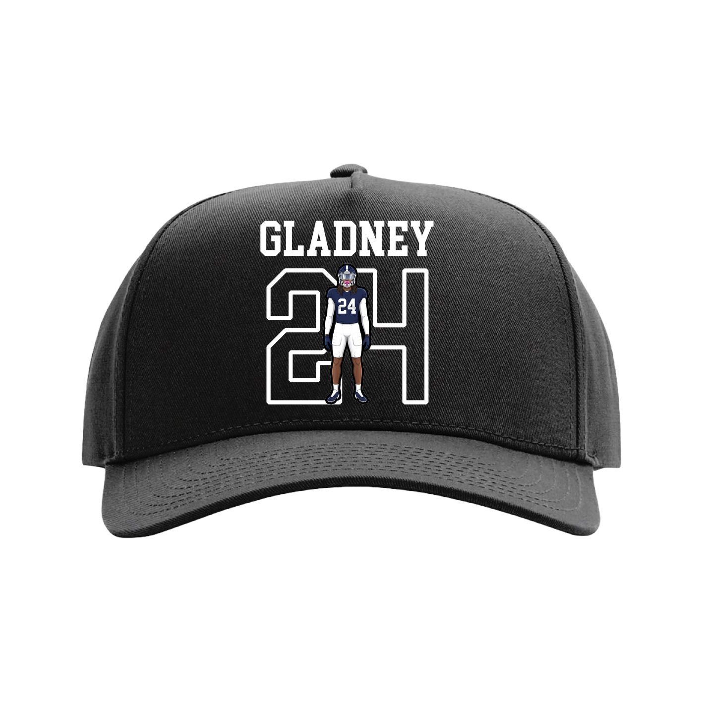 Full Fabric Five-Panel Champ Cap — Shirsey in Black