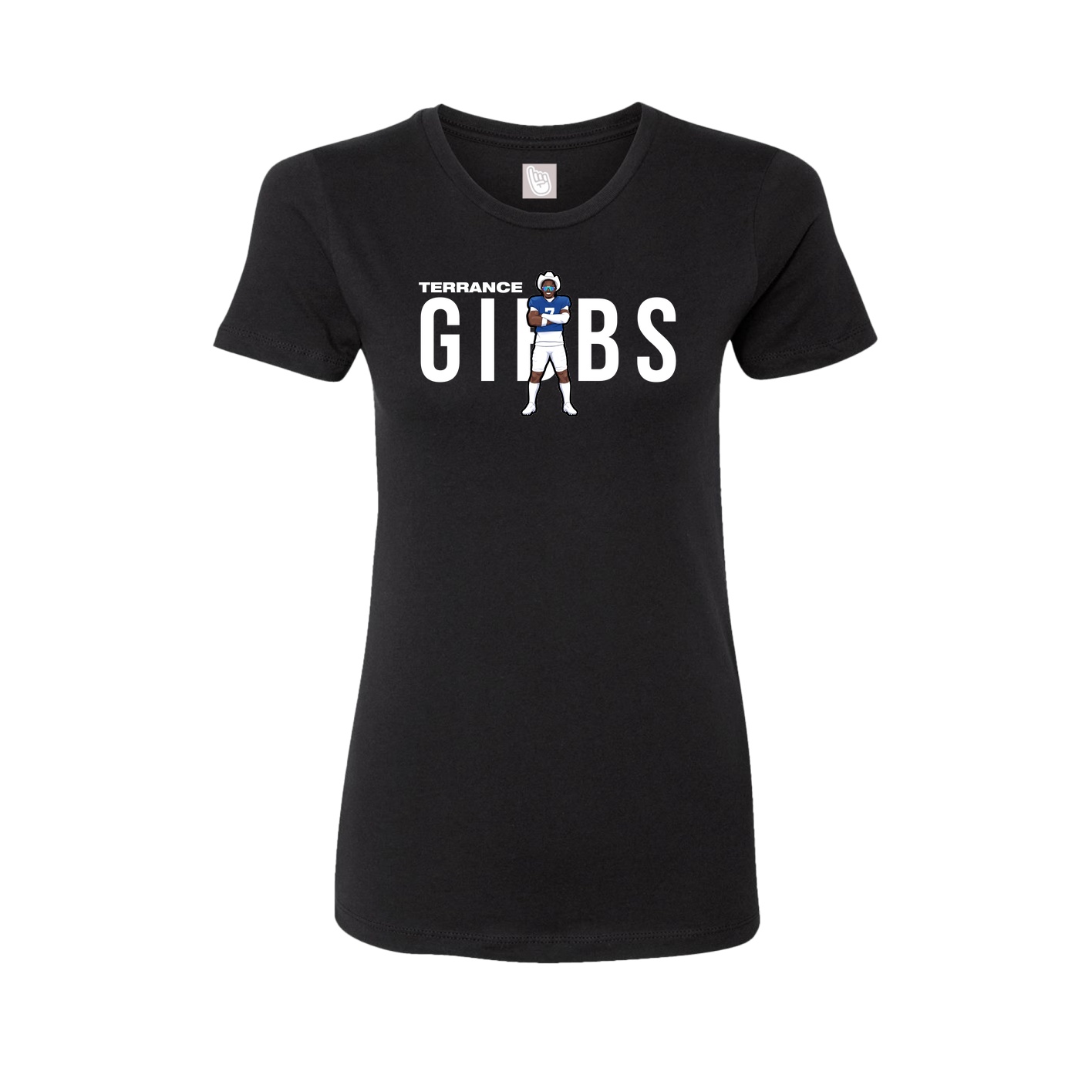 Fitted Women's Tee — Player Name in Black