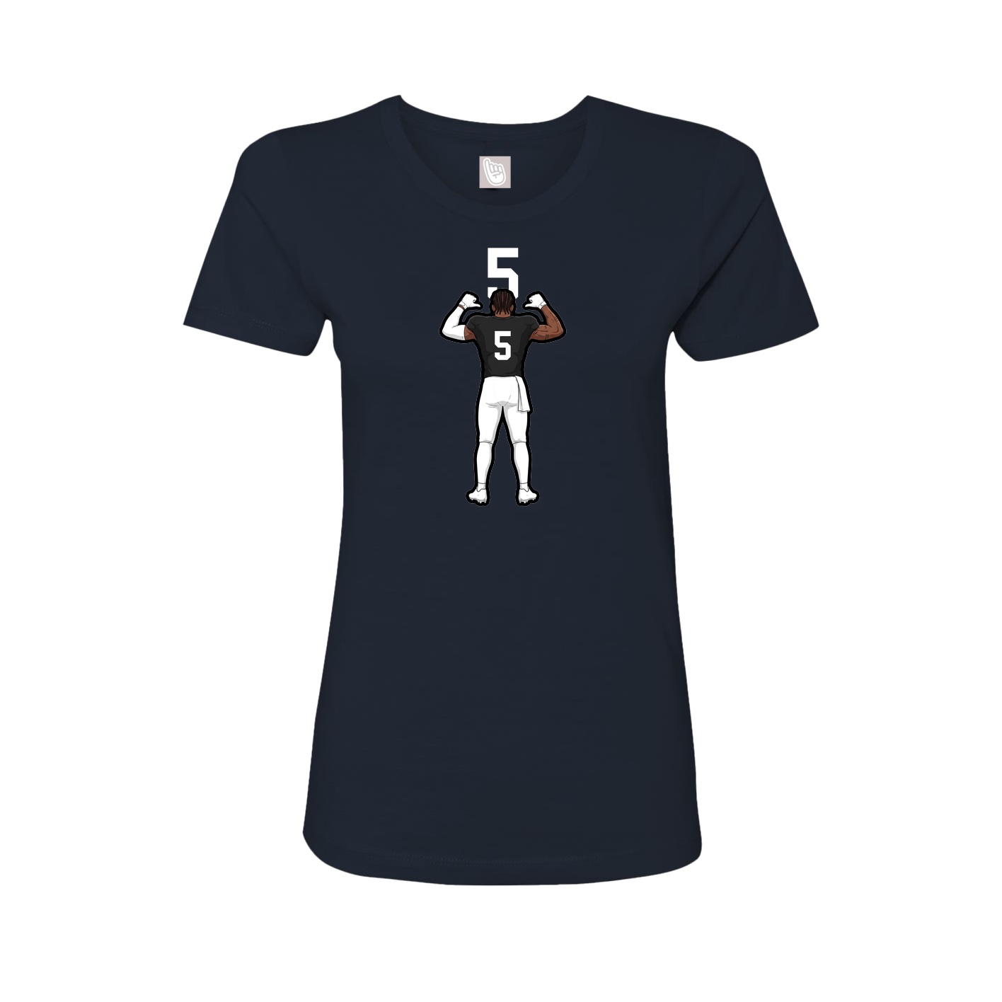 Fitted Women's Tee — Number Top in Navy