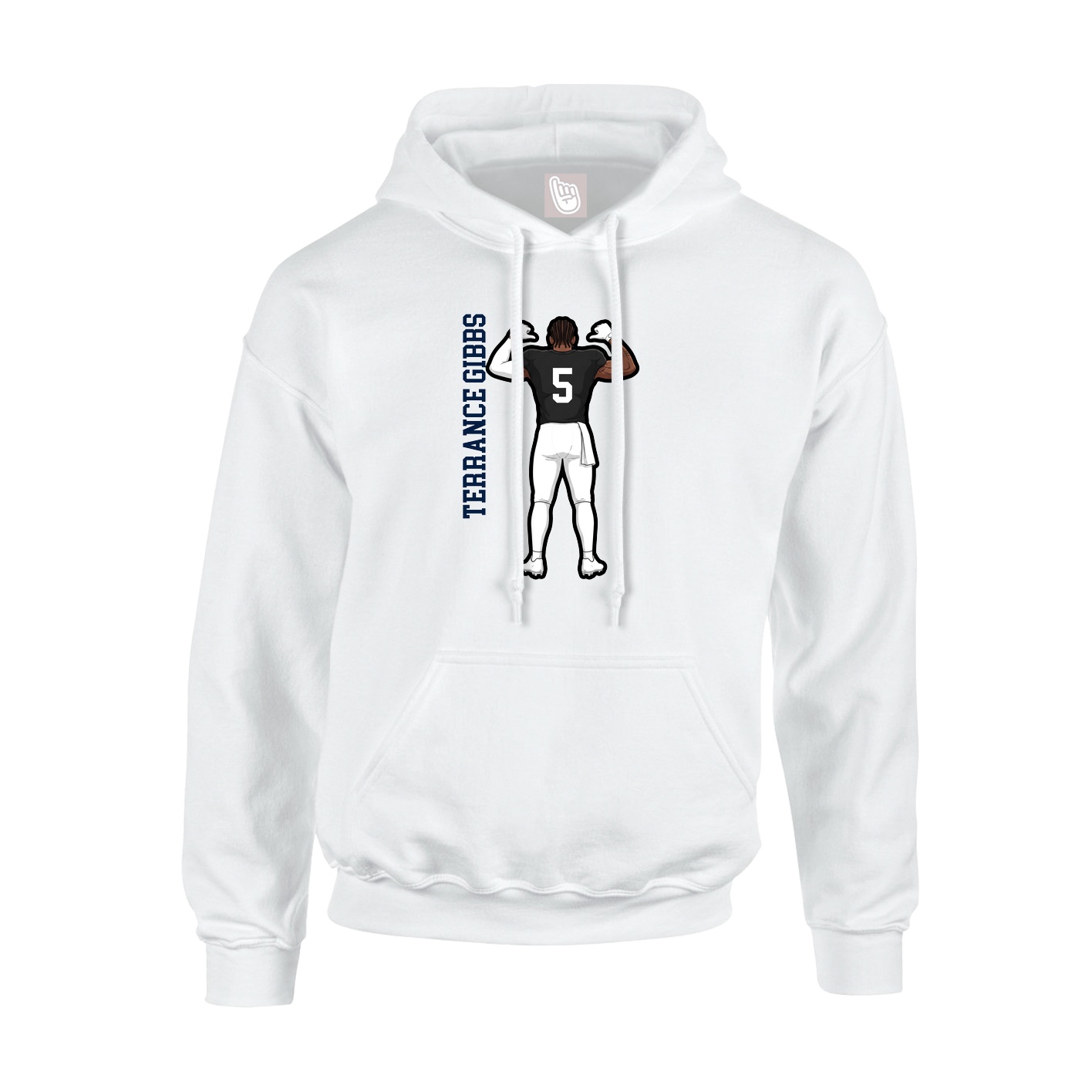 Hoodie — Name Vertical in White