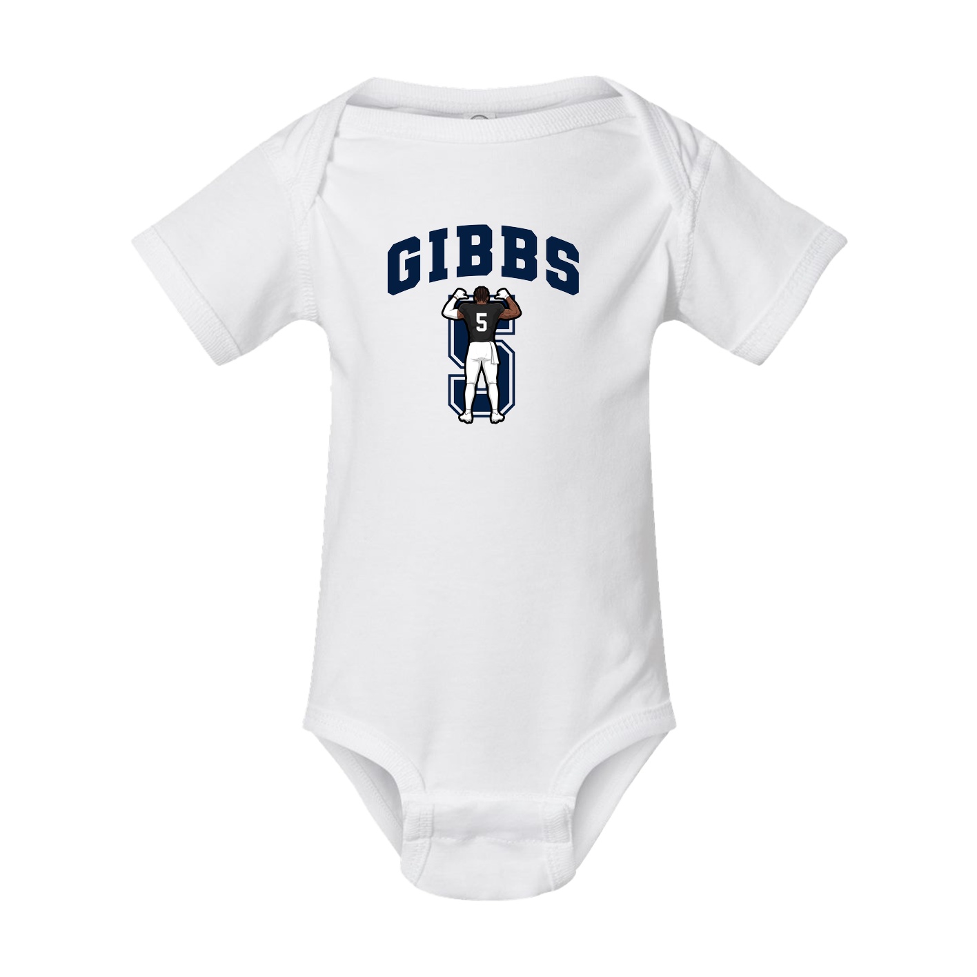 Baby Onesie — Number in White