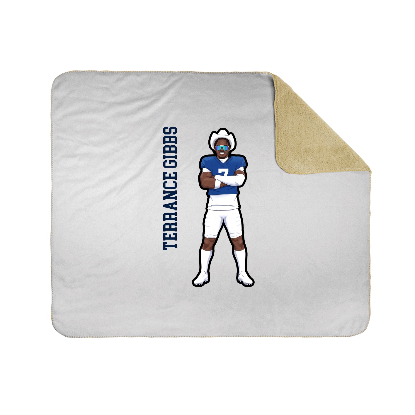 Throw Blanket — Name Vertical in White