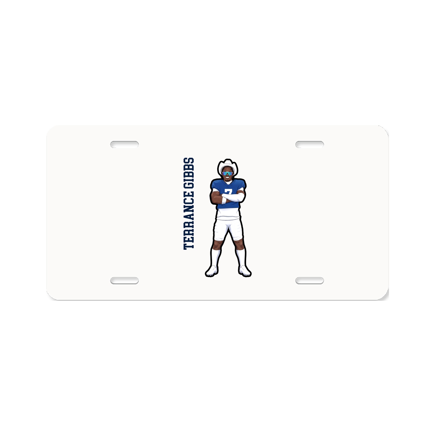License Plate — Name Vertical in Classic
