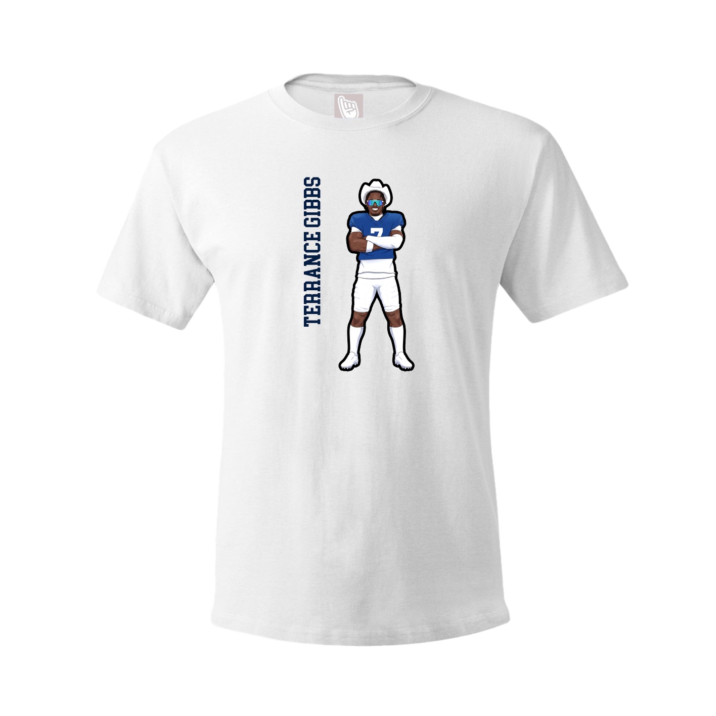 Tee — Name Vertical in White