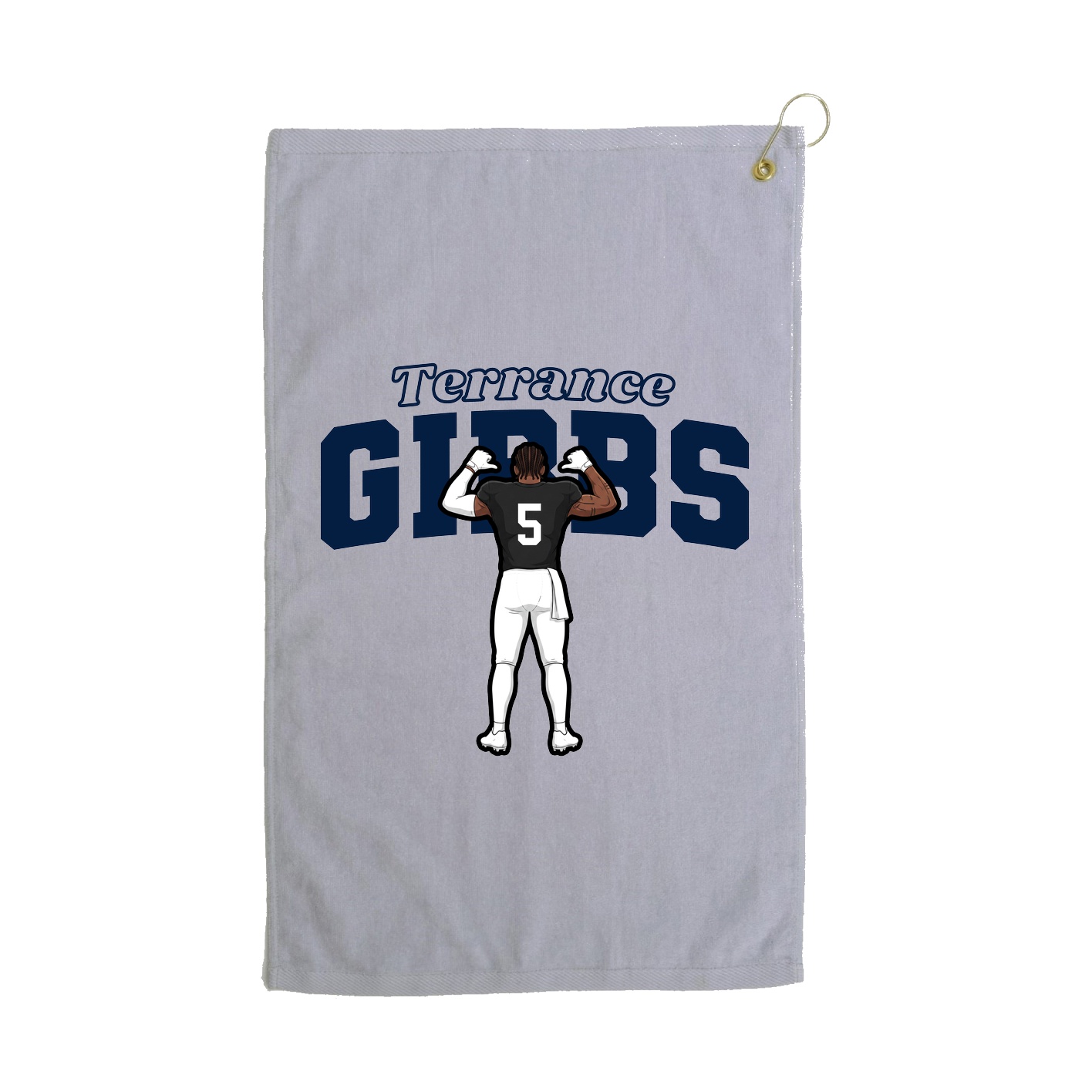 Golf Towel — Name Arch in Grey