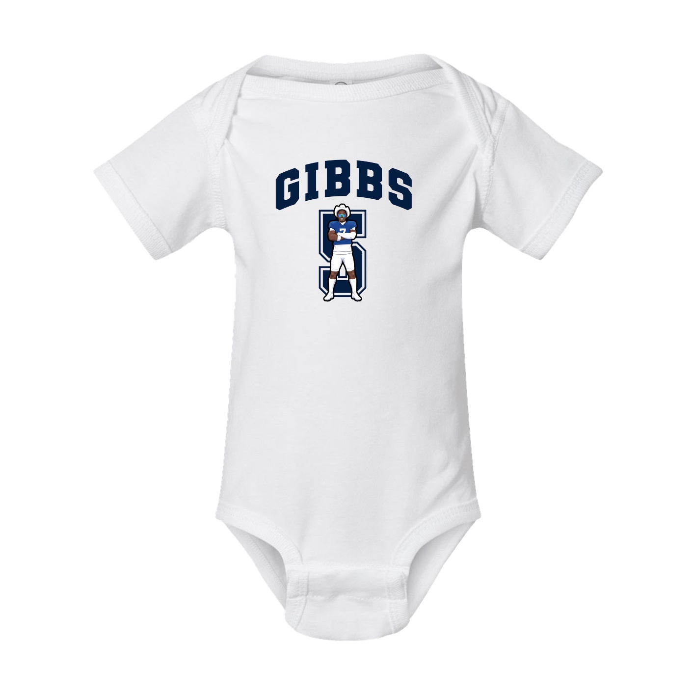 Baby Onesie — Number in White