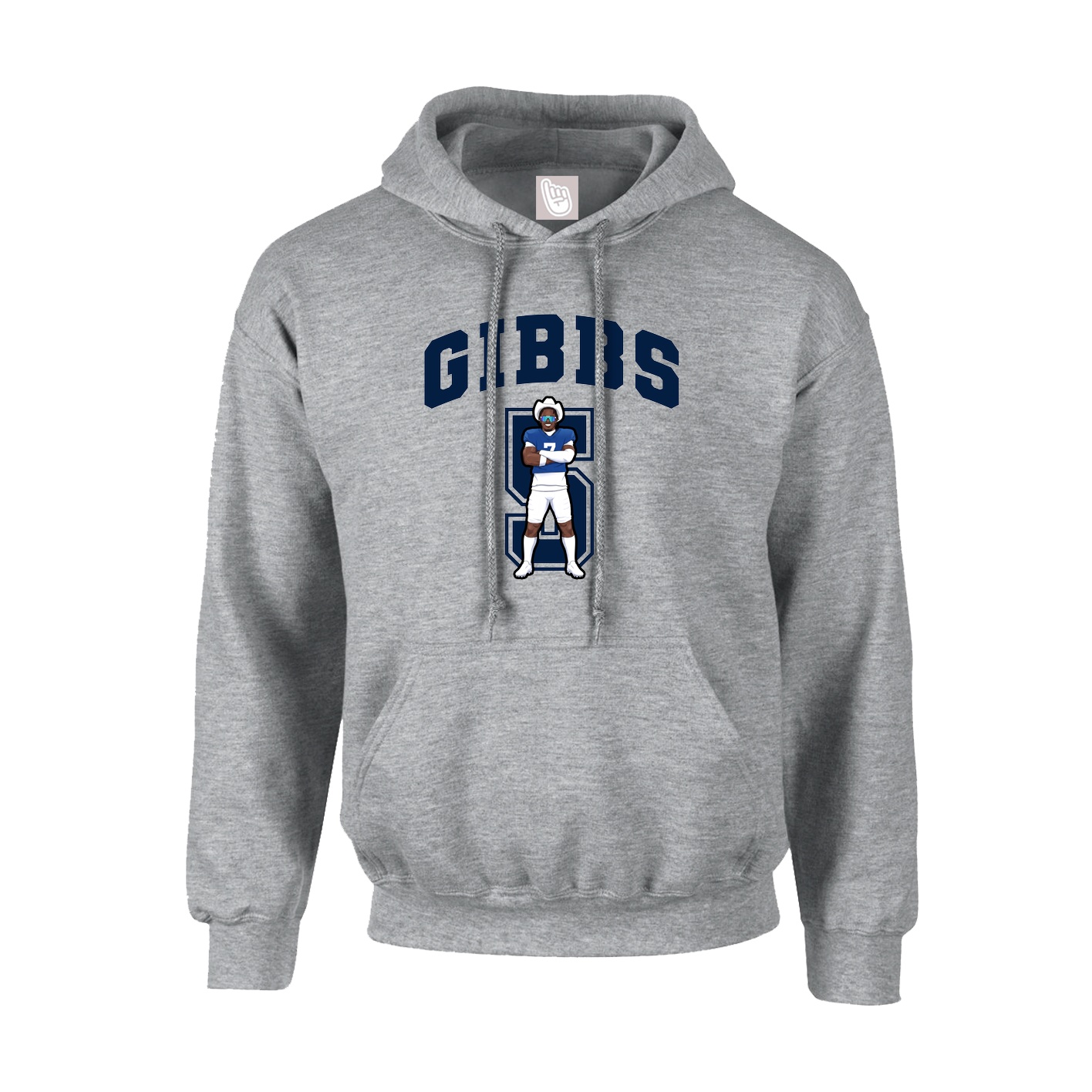 Hoodie — Number in Grey