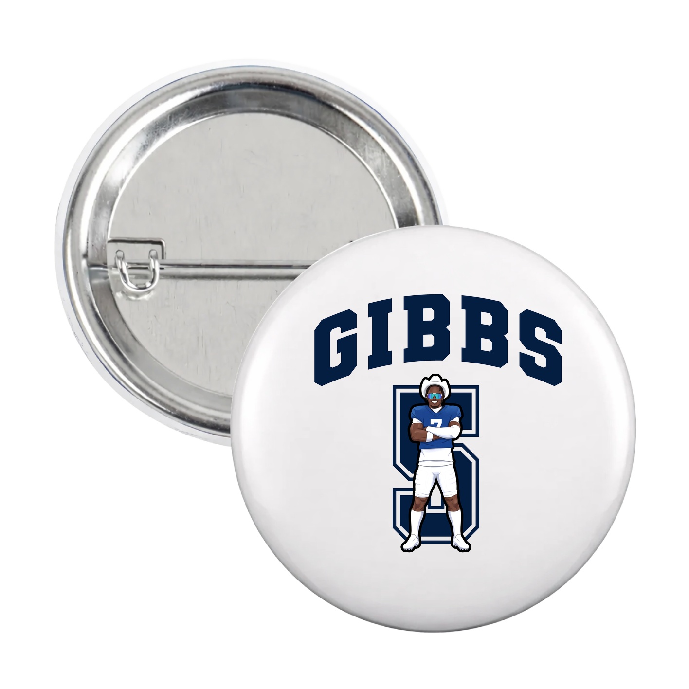 Game Day Button — Number in White