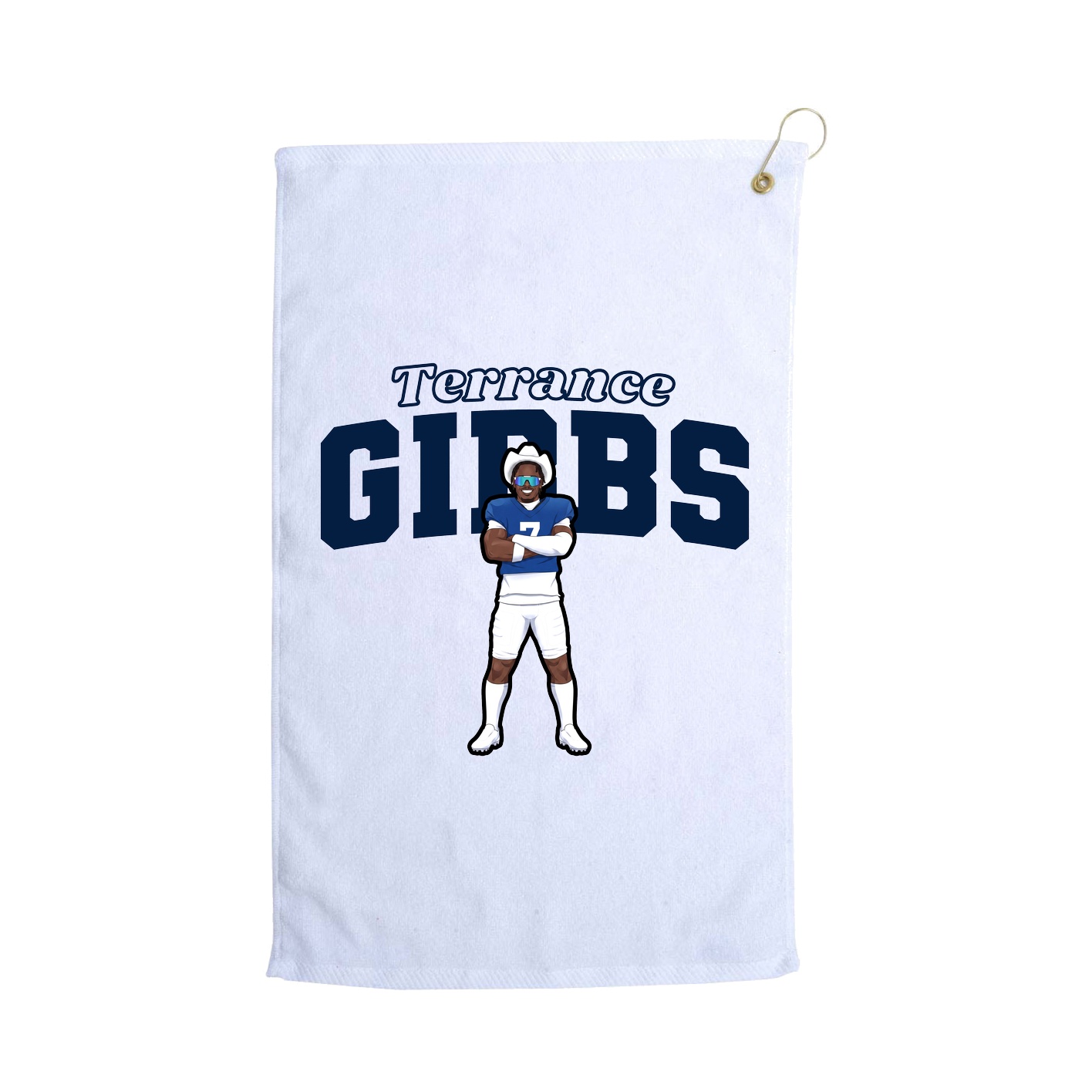 Golf Towel — Name Arch in White