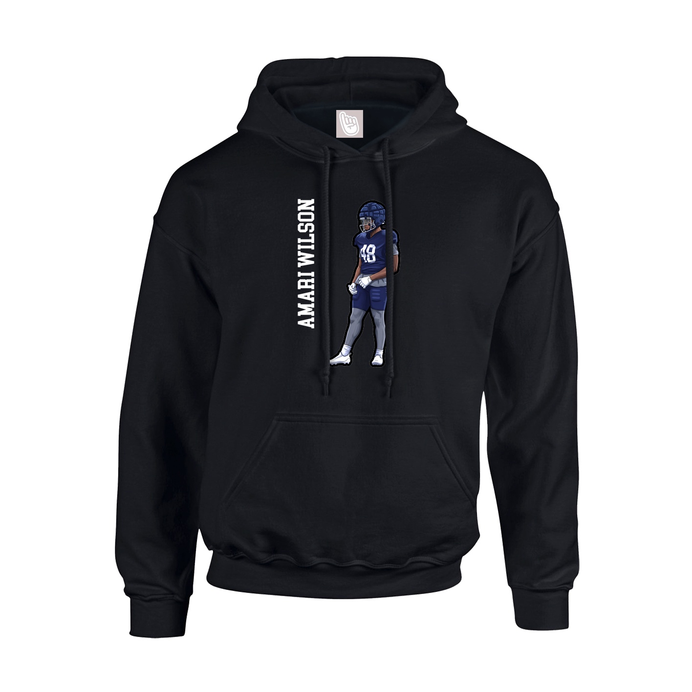 Youth Hoodie — Name Vertical in Black