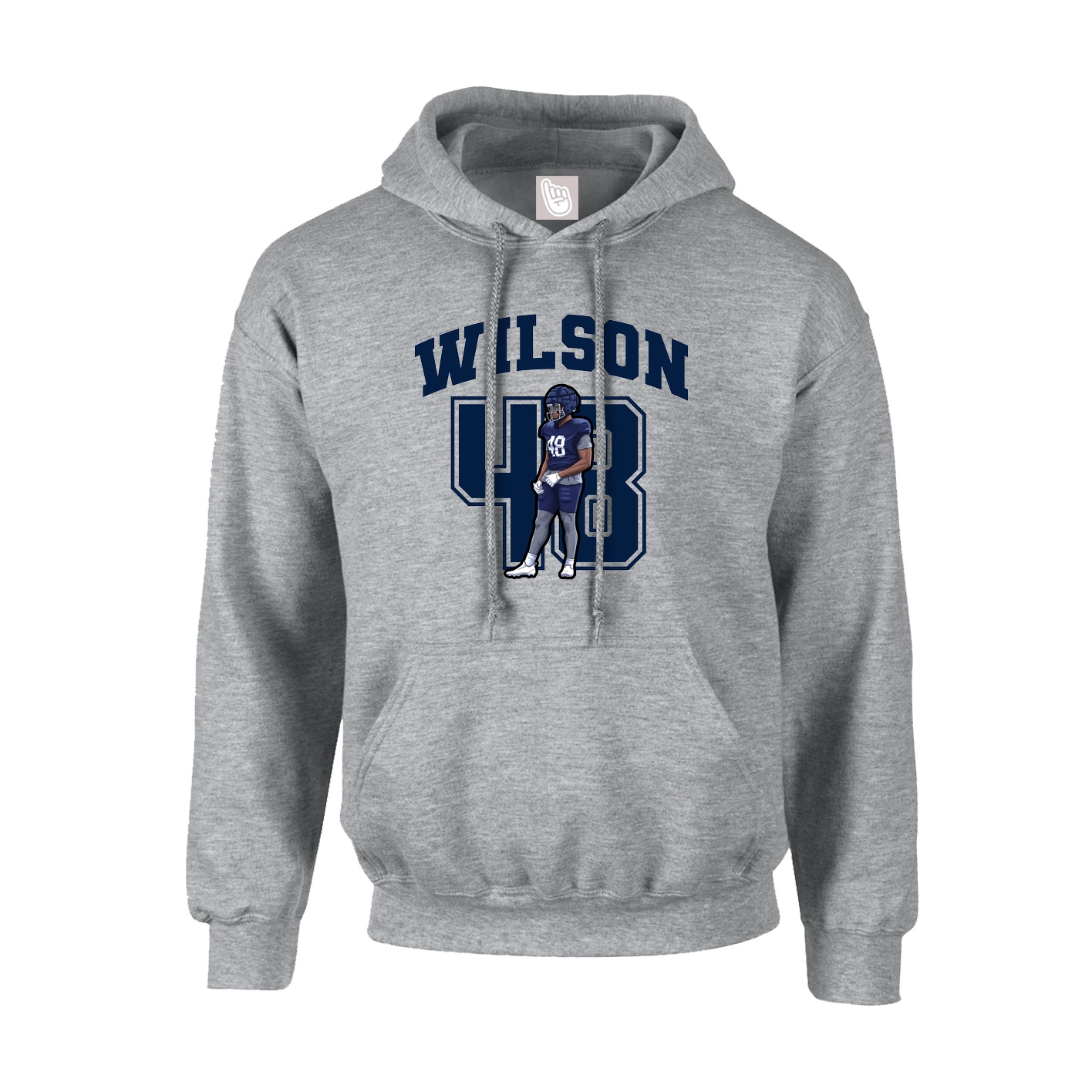 Hoodie — Number in Grey