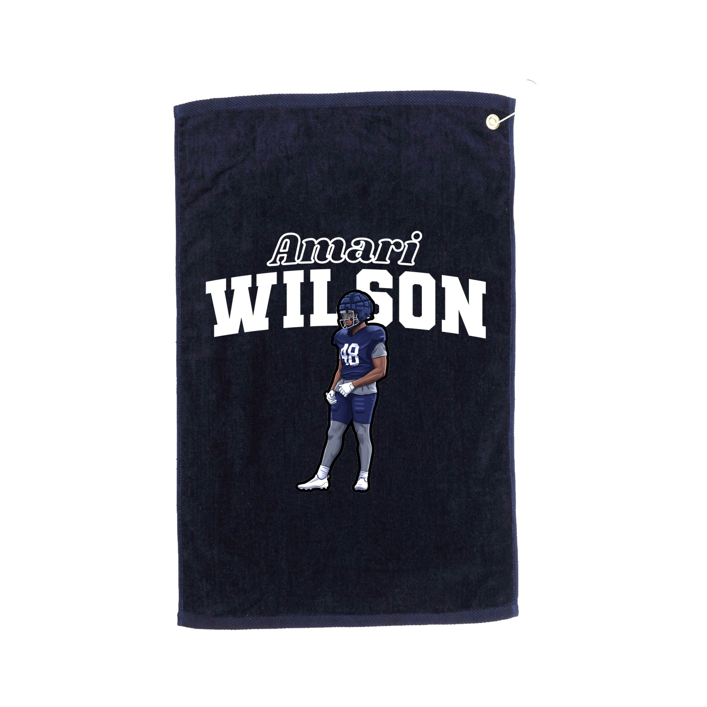 Golf Towel — Name Arch in Navy