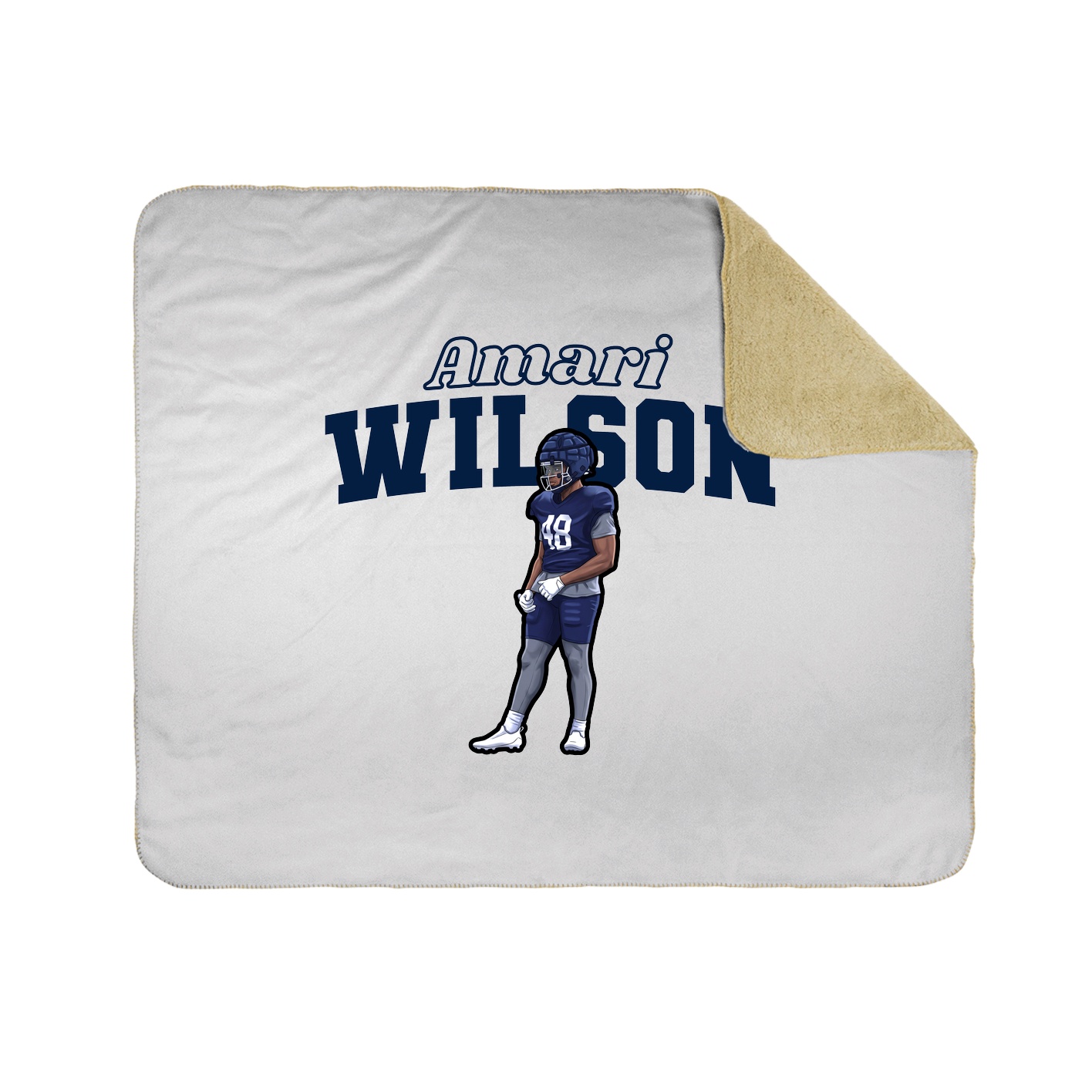 Throw Blanket — Name Arch in White