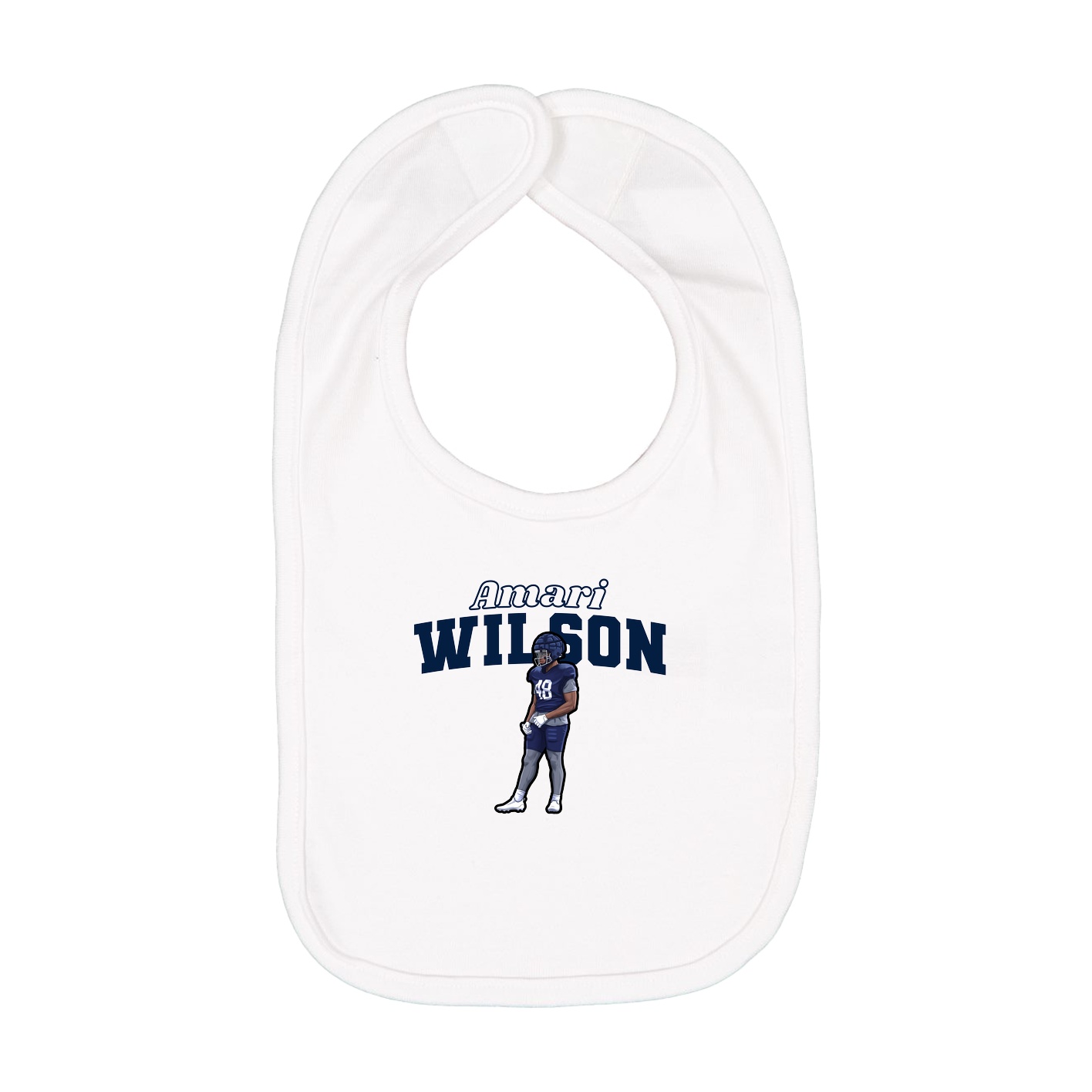 Infant Bib — Name Arch in White