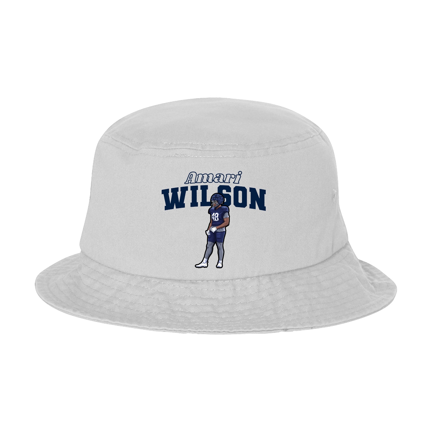 Bucket Cap — Name Arch in White