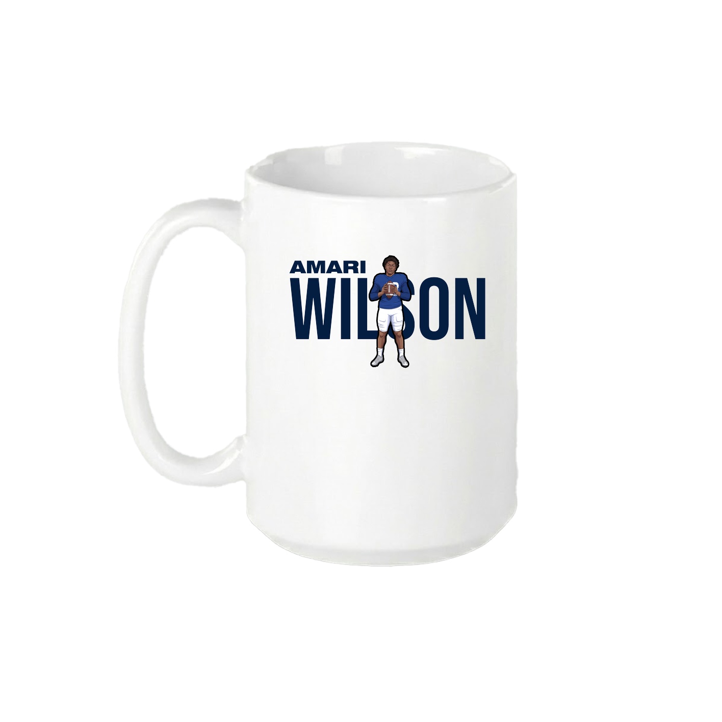 15oz Coffee Mug — Player Name in White