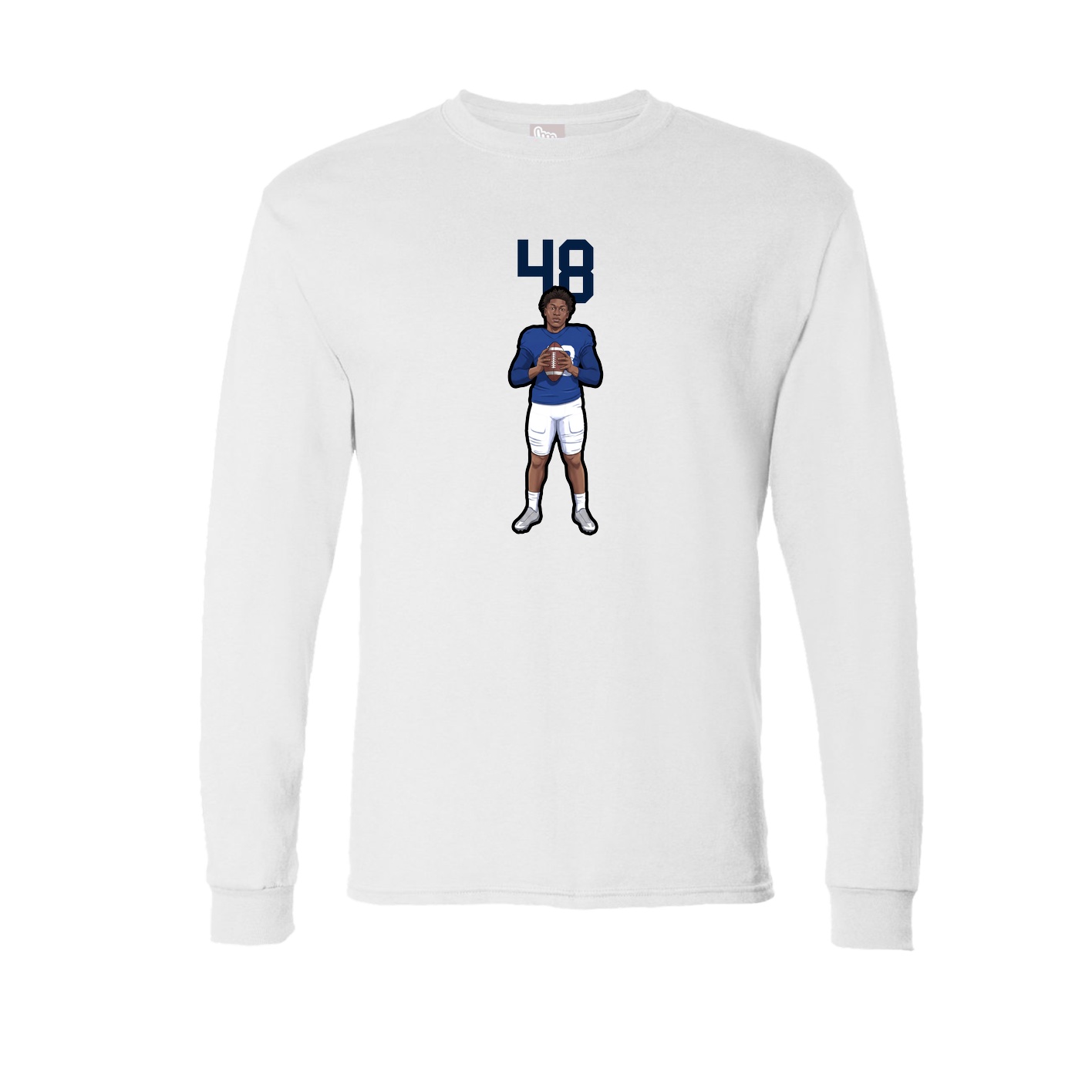 Long Sleeve Tee — Number Top in White