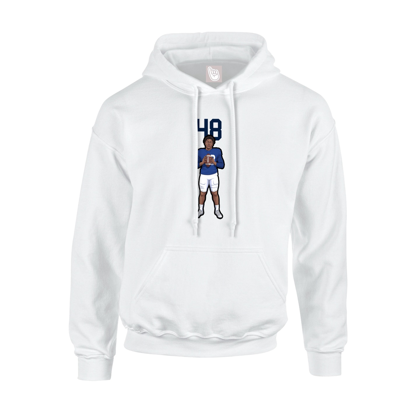 Youth Hoodie — Number Top in White