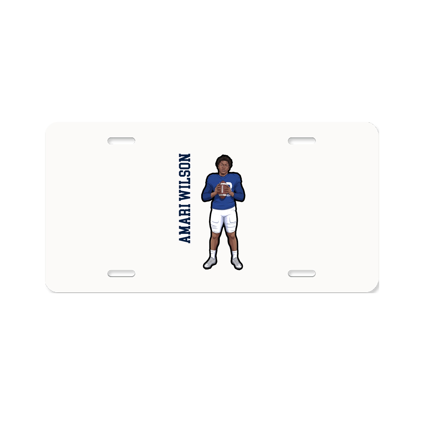 License Plate — Name Vertical in Classic