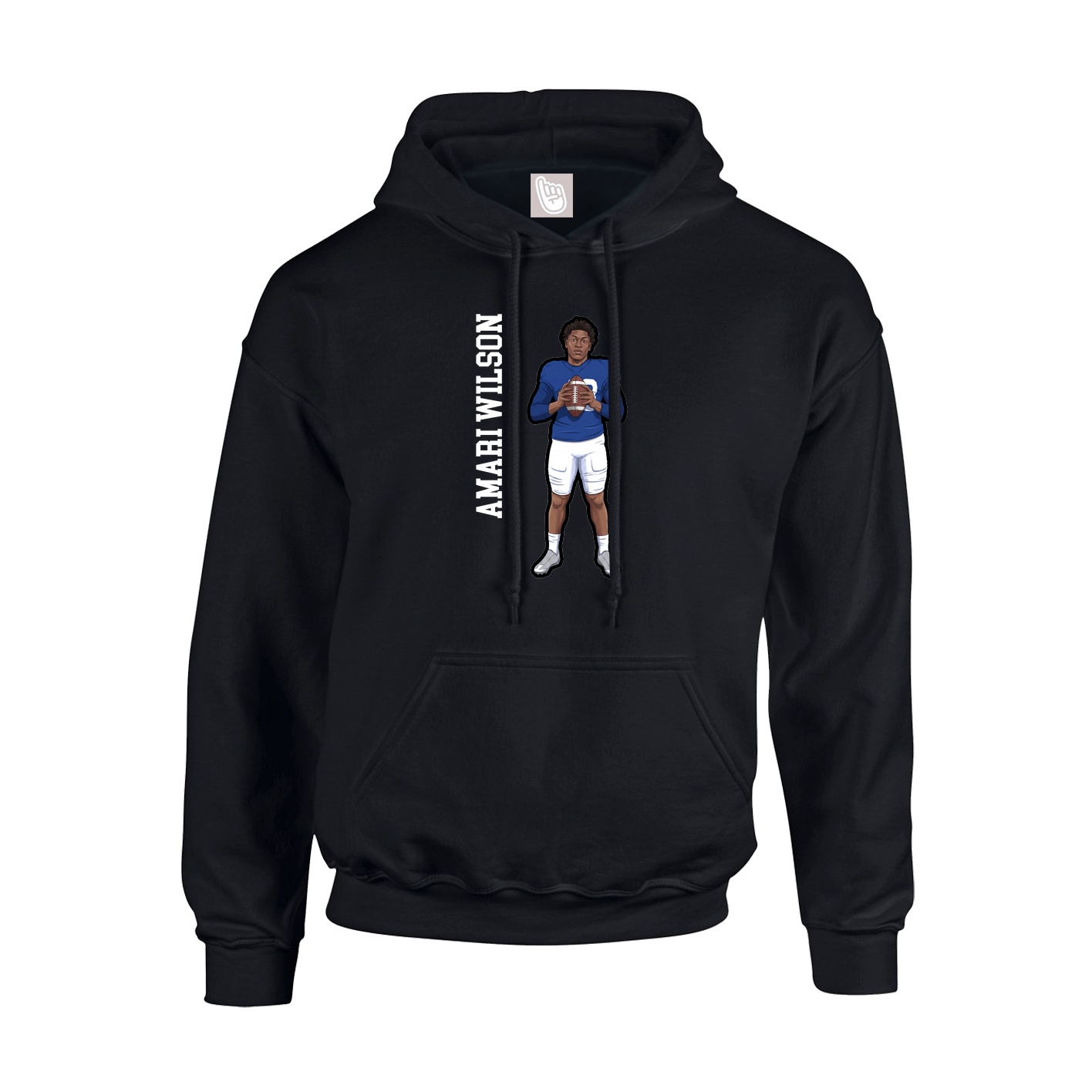 Hoodie — Name Vertical in Black