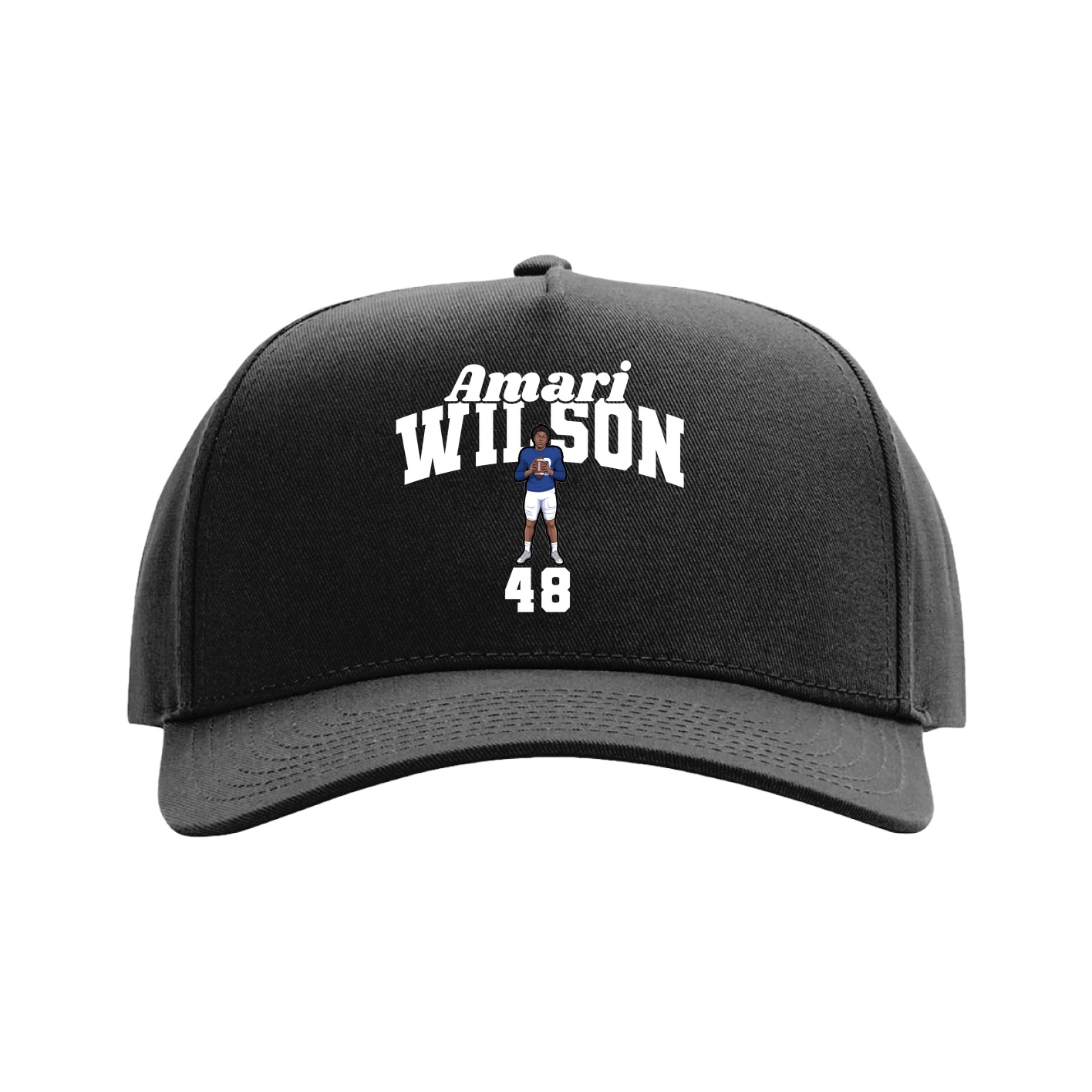 Full Fabric Five-Panel Champ Cap — Signature Arch in Black