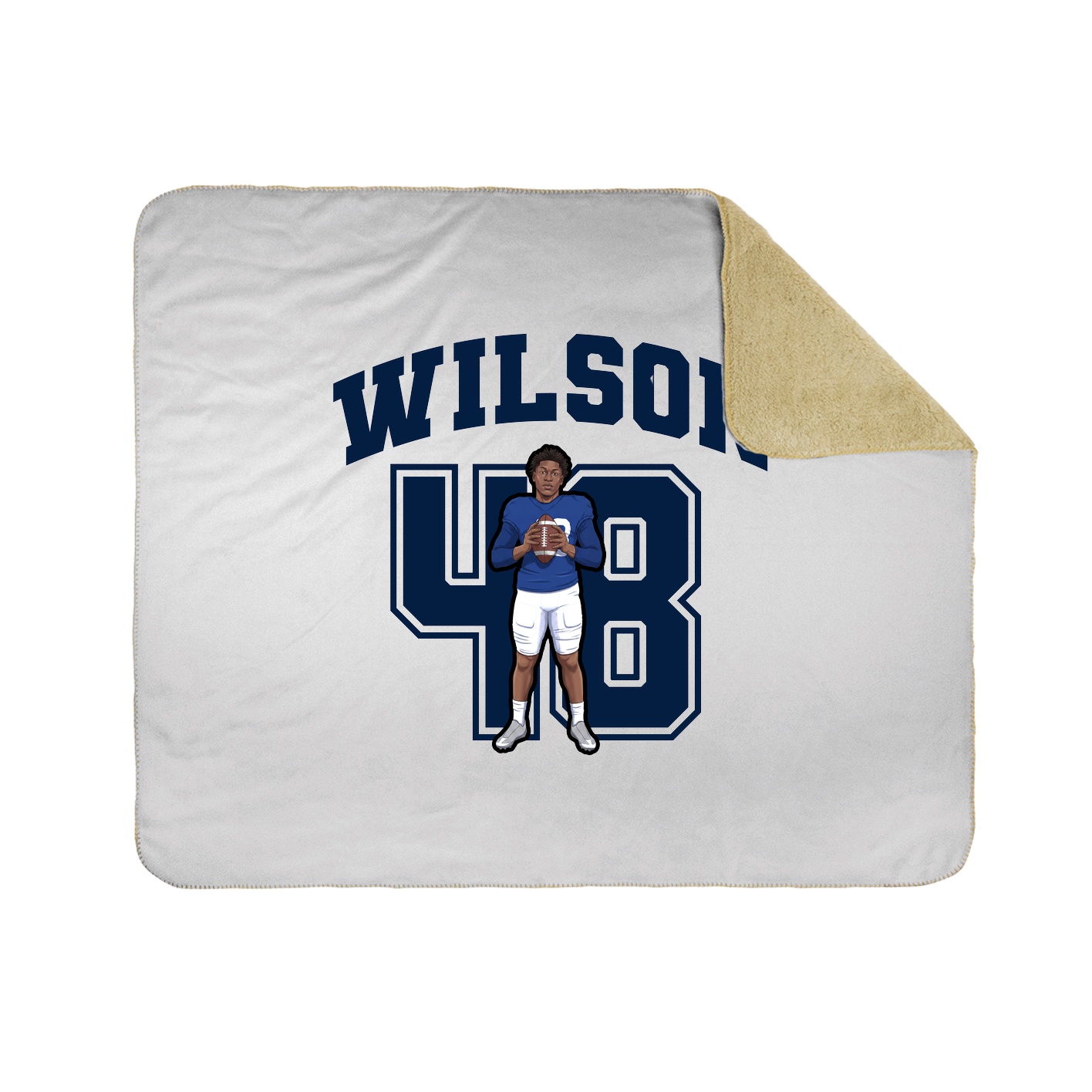 Throw Blanket — Number in White