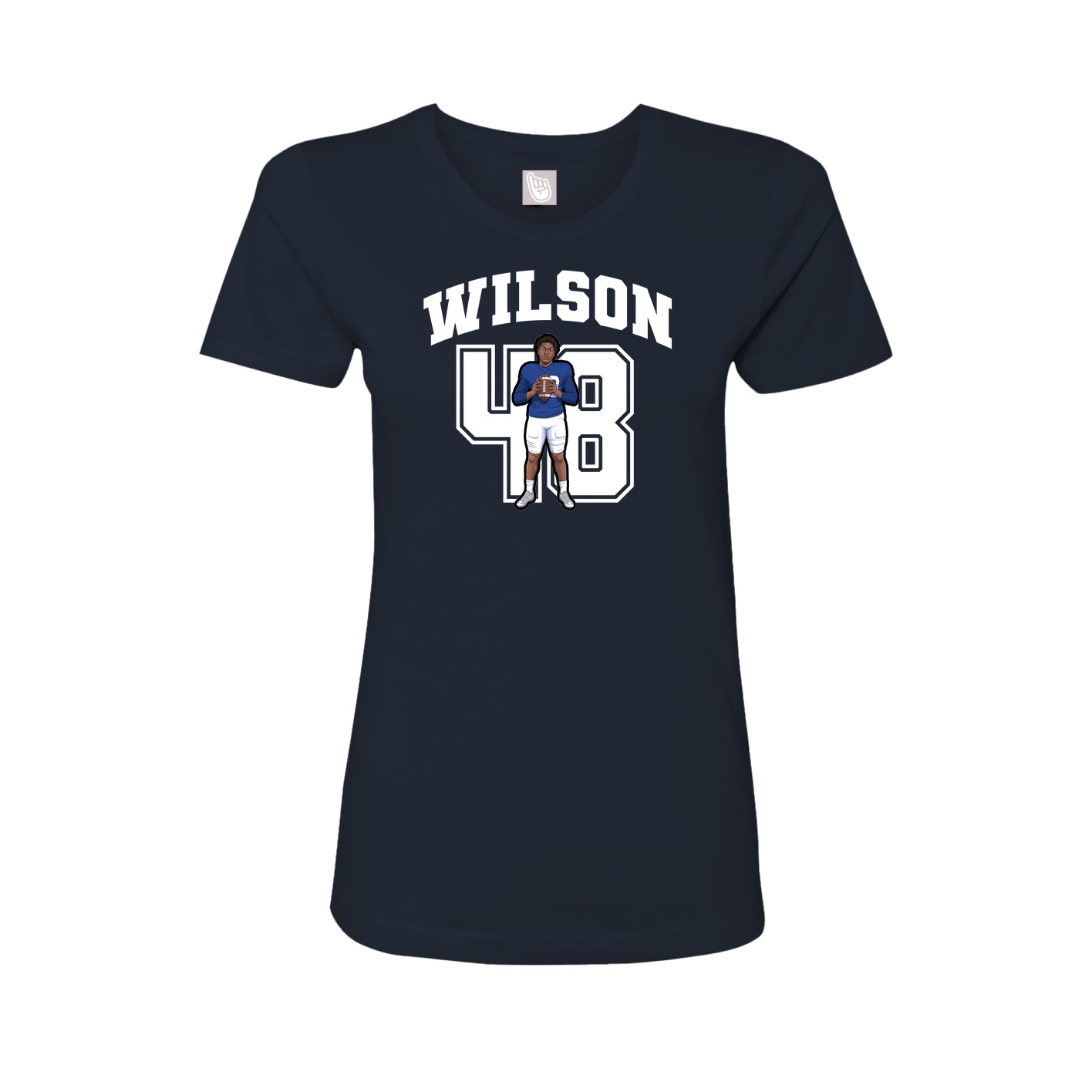 Fitted Women's Tee — Number in Navy