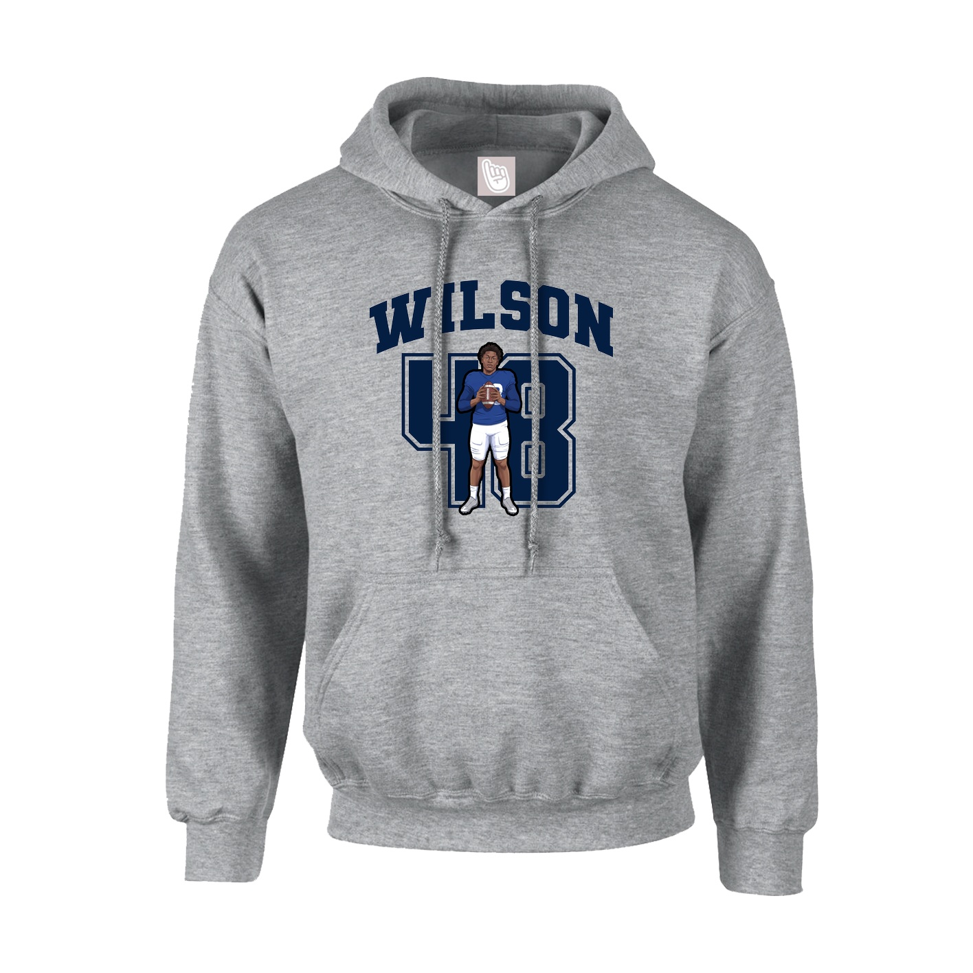 Youth Hoodie — Number in Grey