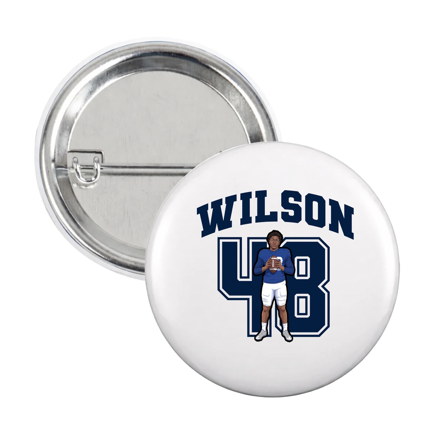 Game Day Button — Number in White