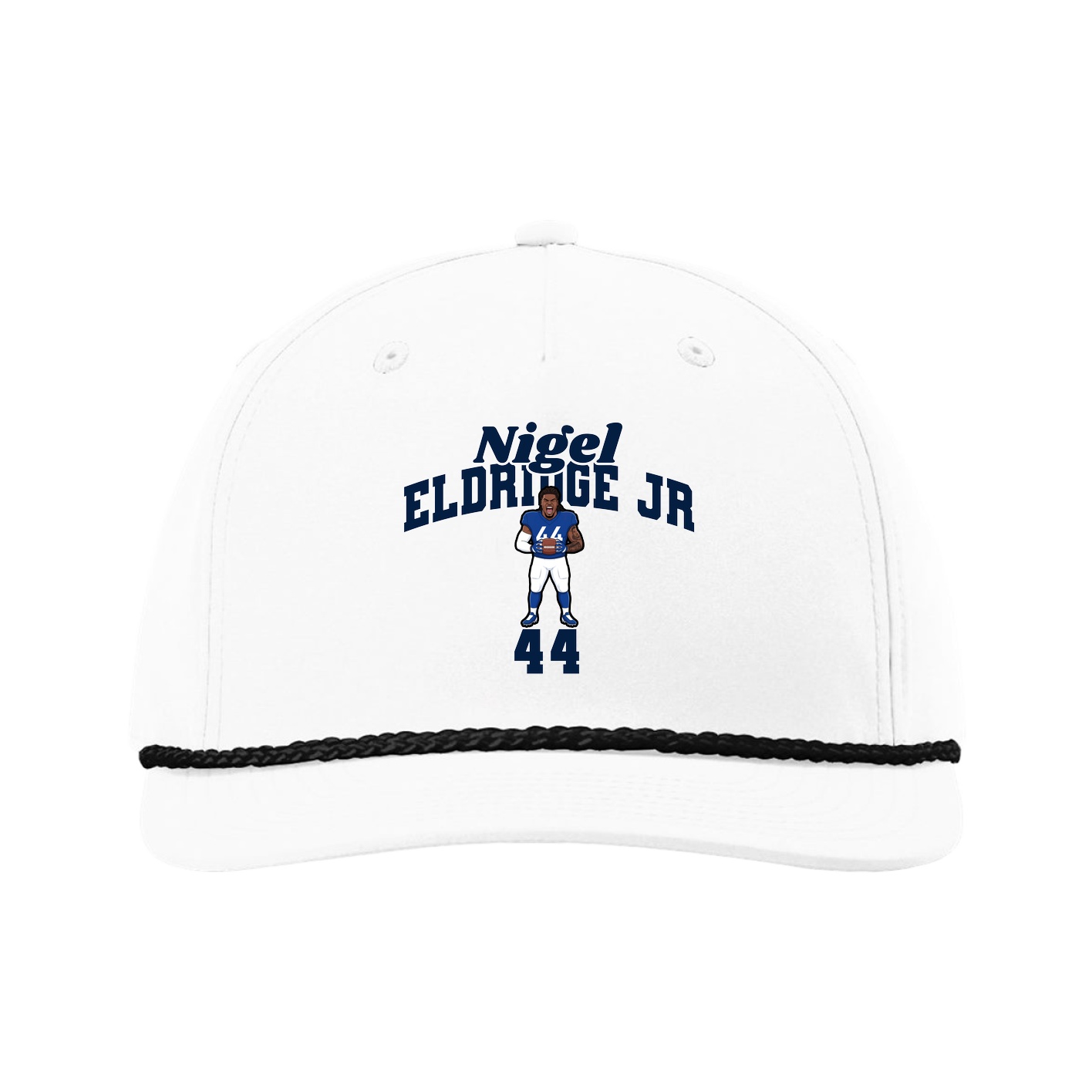 Five-Panel Classic Rope Cap — Signature Arch in White