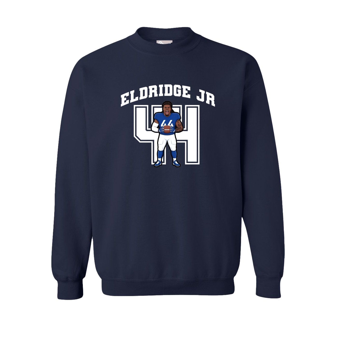 Fleece Crew — Number in Navy