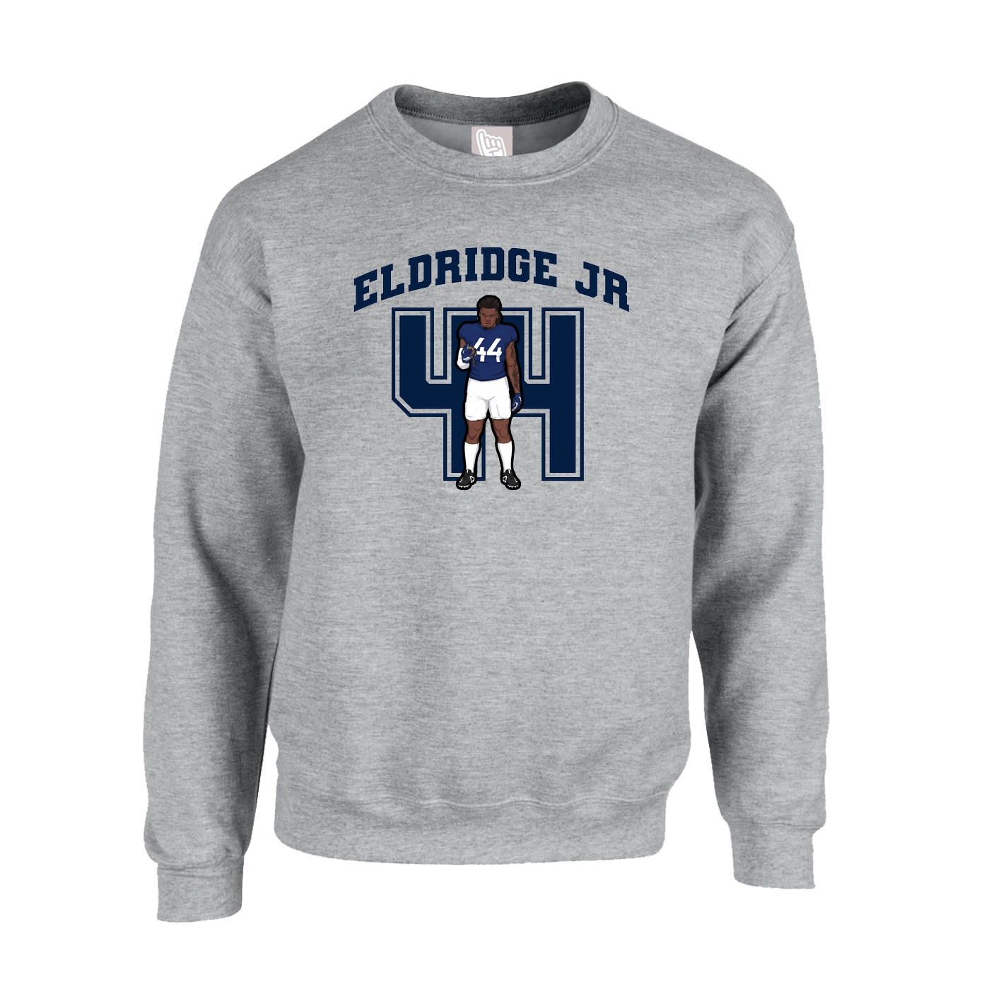 Fleece Crew — Number in Grey