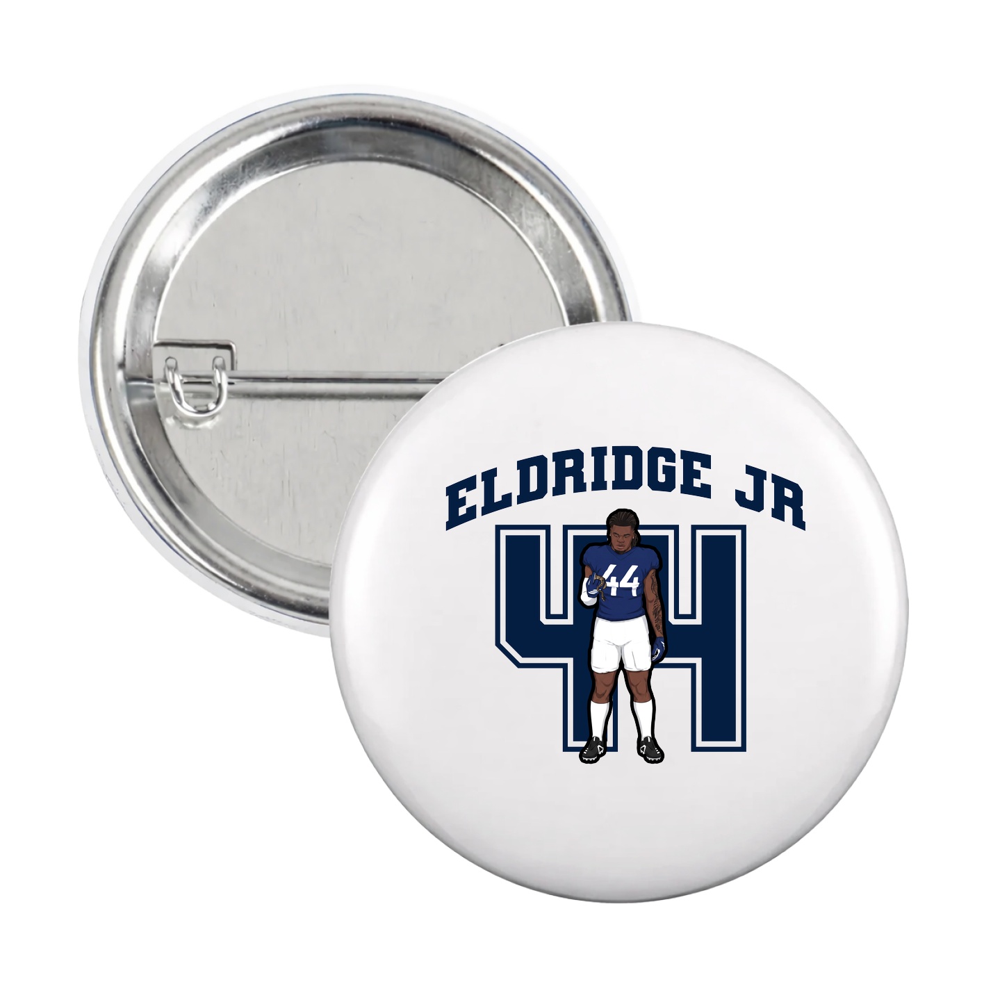 Game Day Button — Number in White