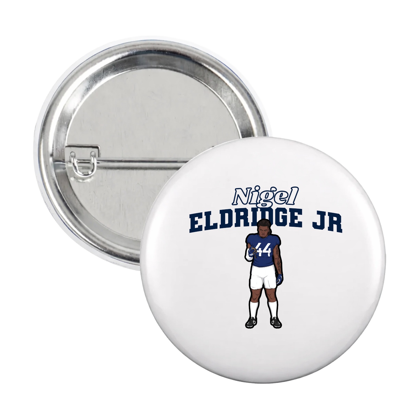 Game Day Button — Name Arch in White