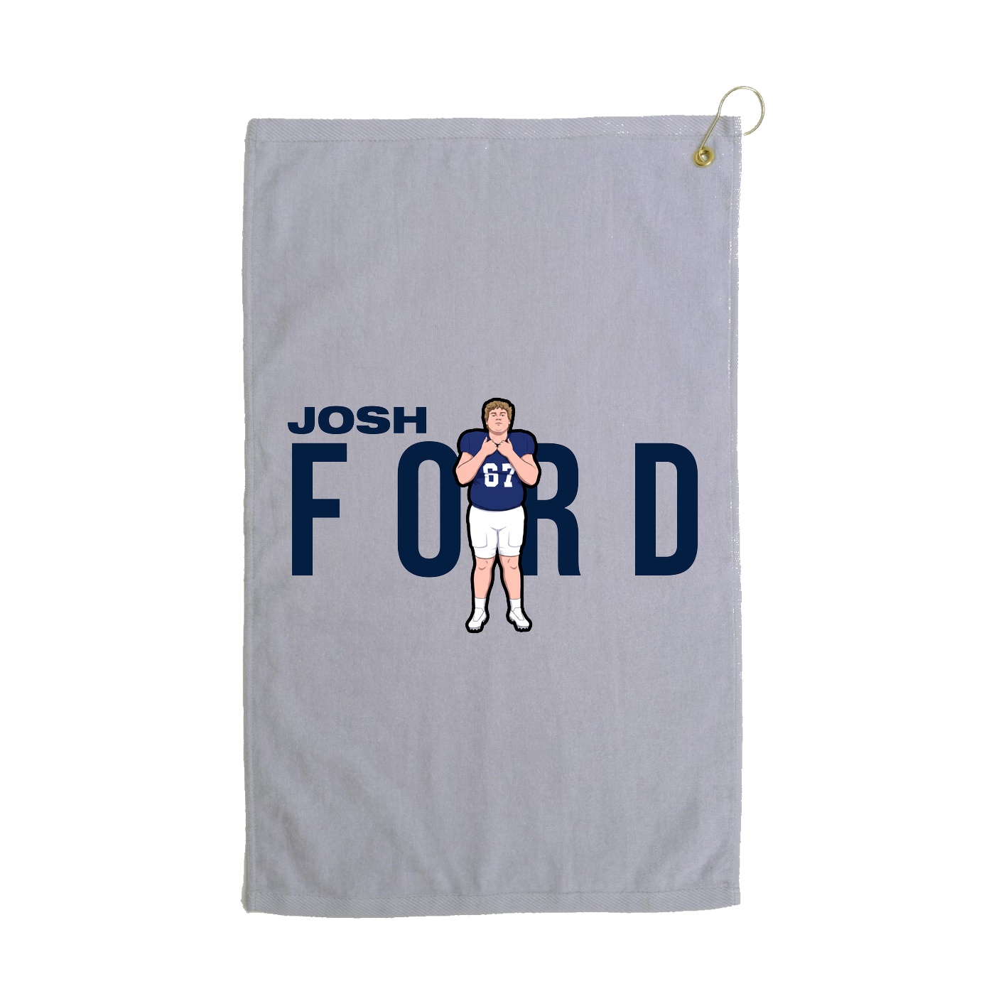 Golf Towel — Player Name in Grey