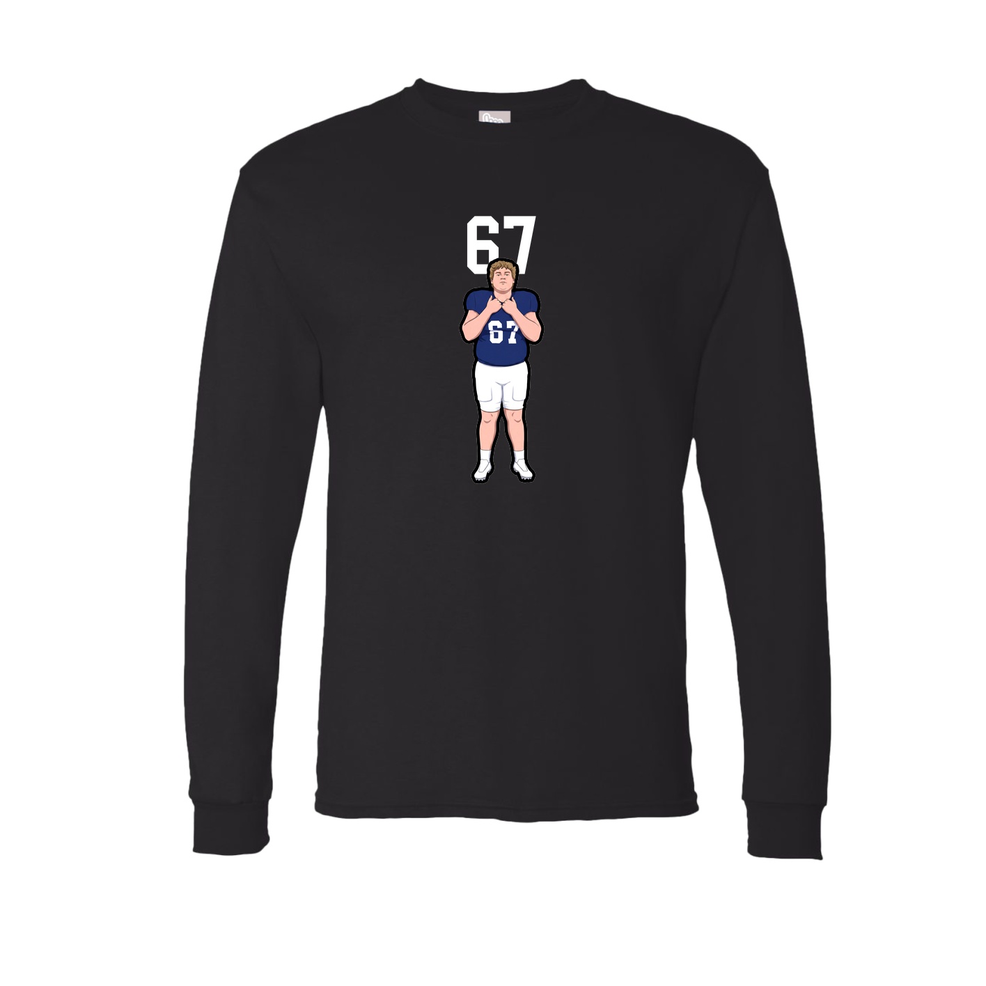 Long Sleeve Tee — Number Top in Black
