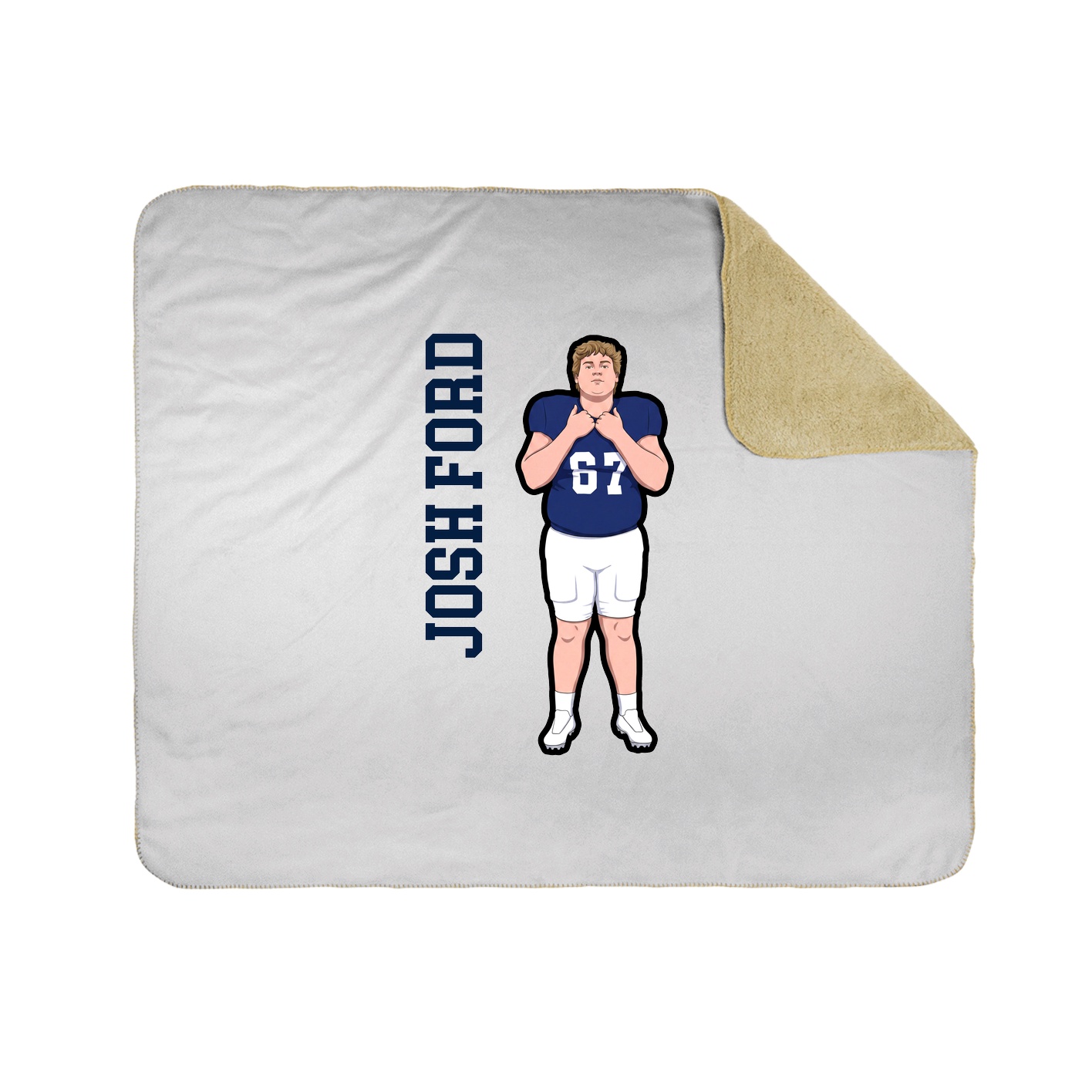 Throw Blanket — Name Vertical in White