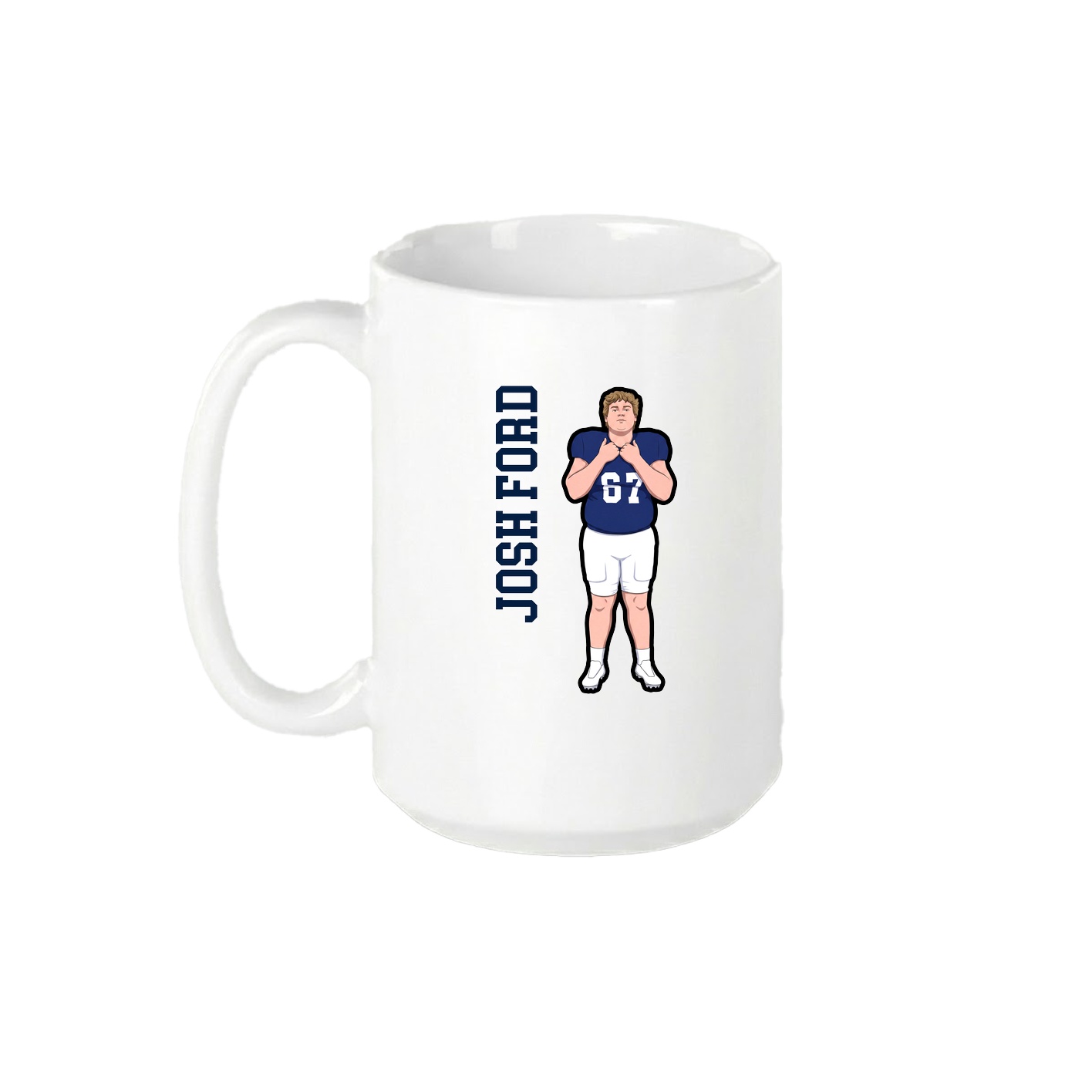 15oz Coffee Mug — Name Vertical in White