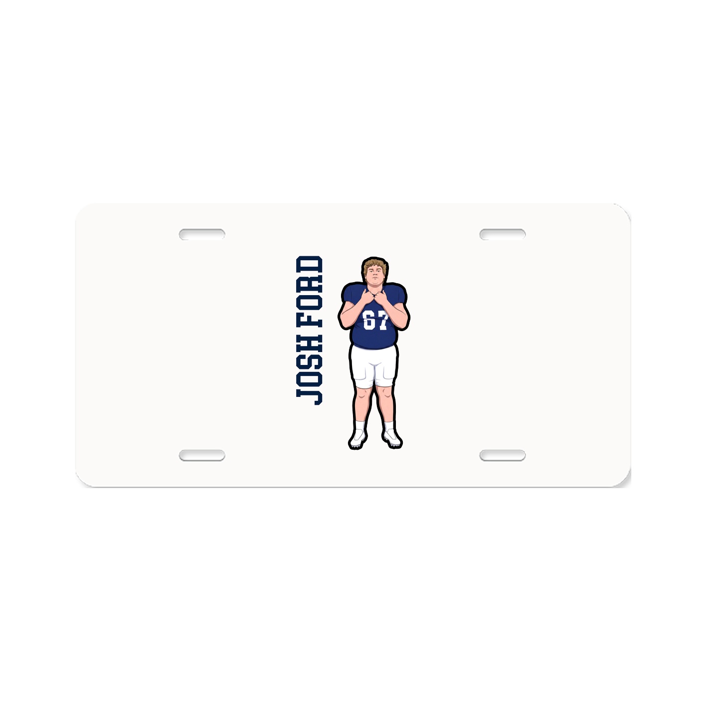 License Plate — Name Vertical in Classic
