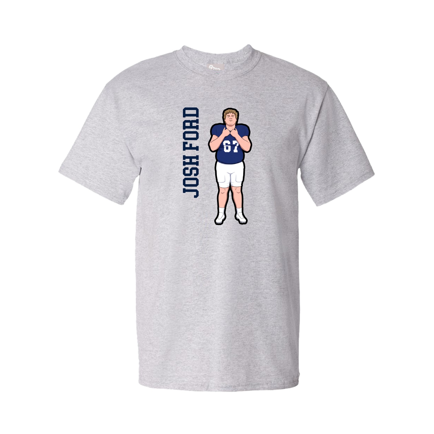 Tee — Name Vertical in Grey