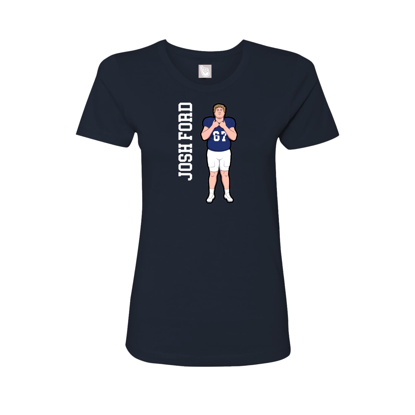 Fitted Women's Tee — Name Vertical in Navy