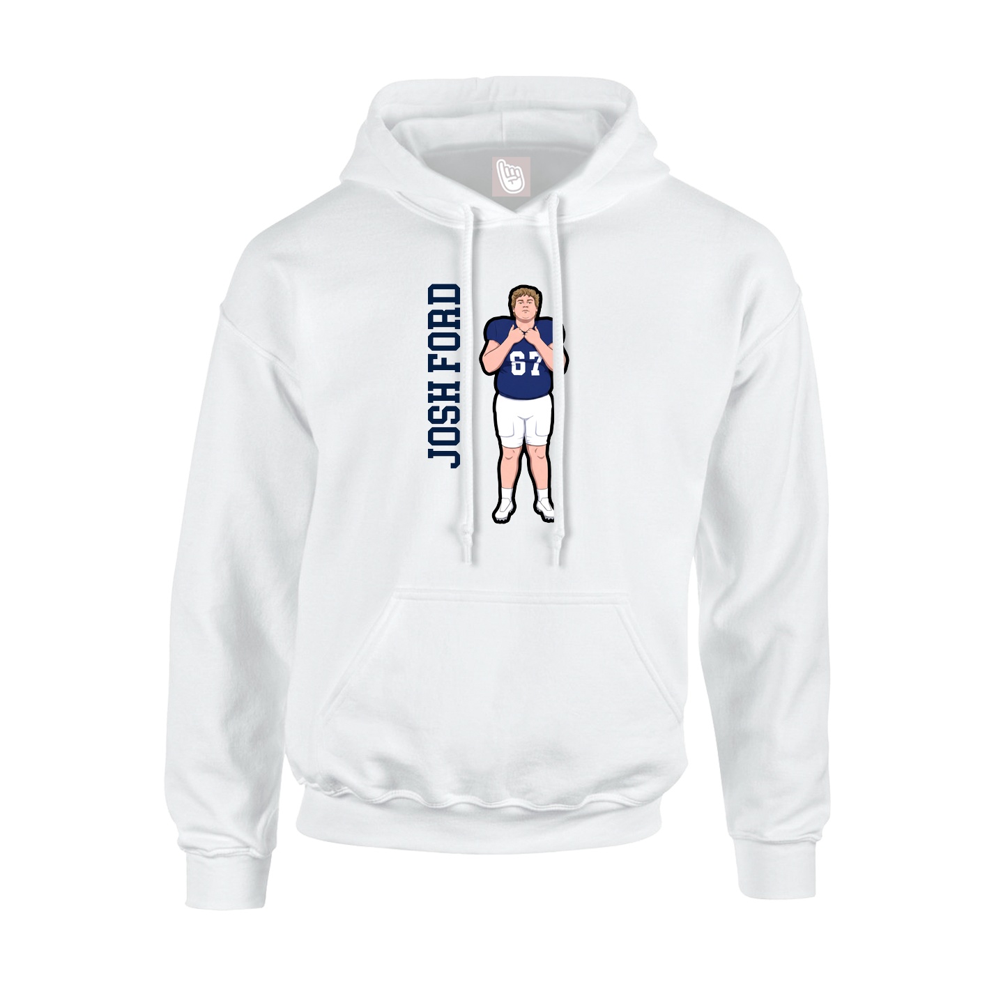 Hoodie — Name Vertical in White