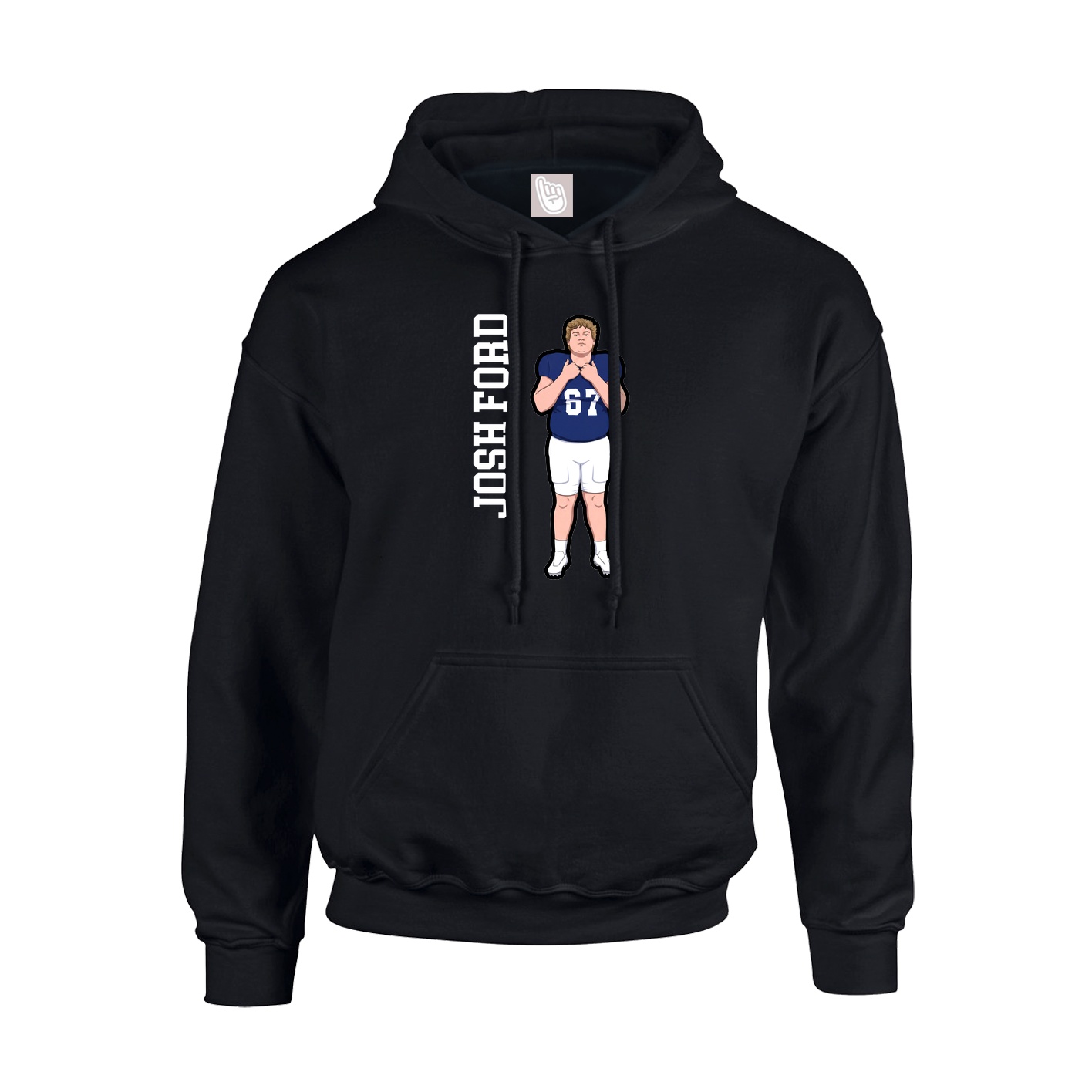 Youth Hoodie — Name Vertical in Black