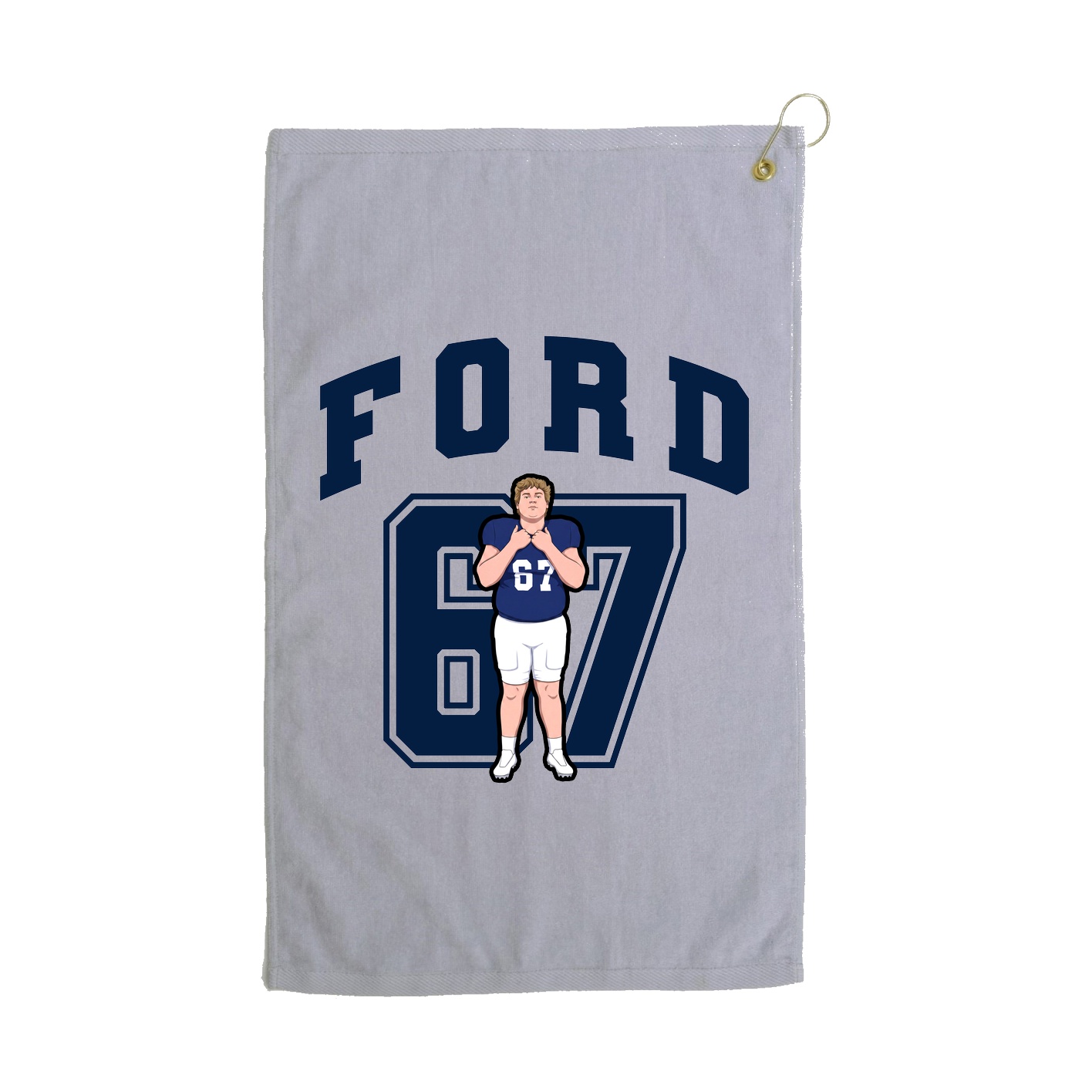 Golf Towel — Number in Grey