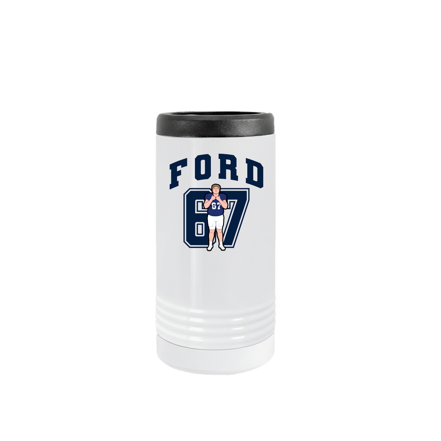 Slim Beverage Holder — Number in White