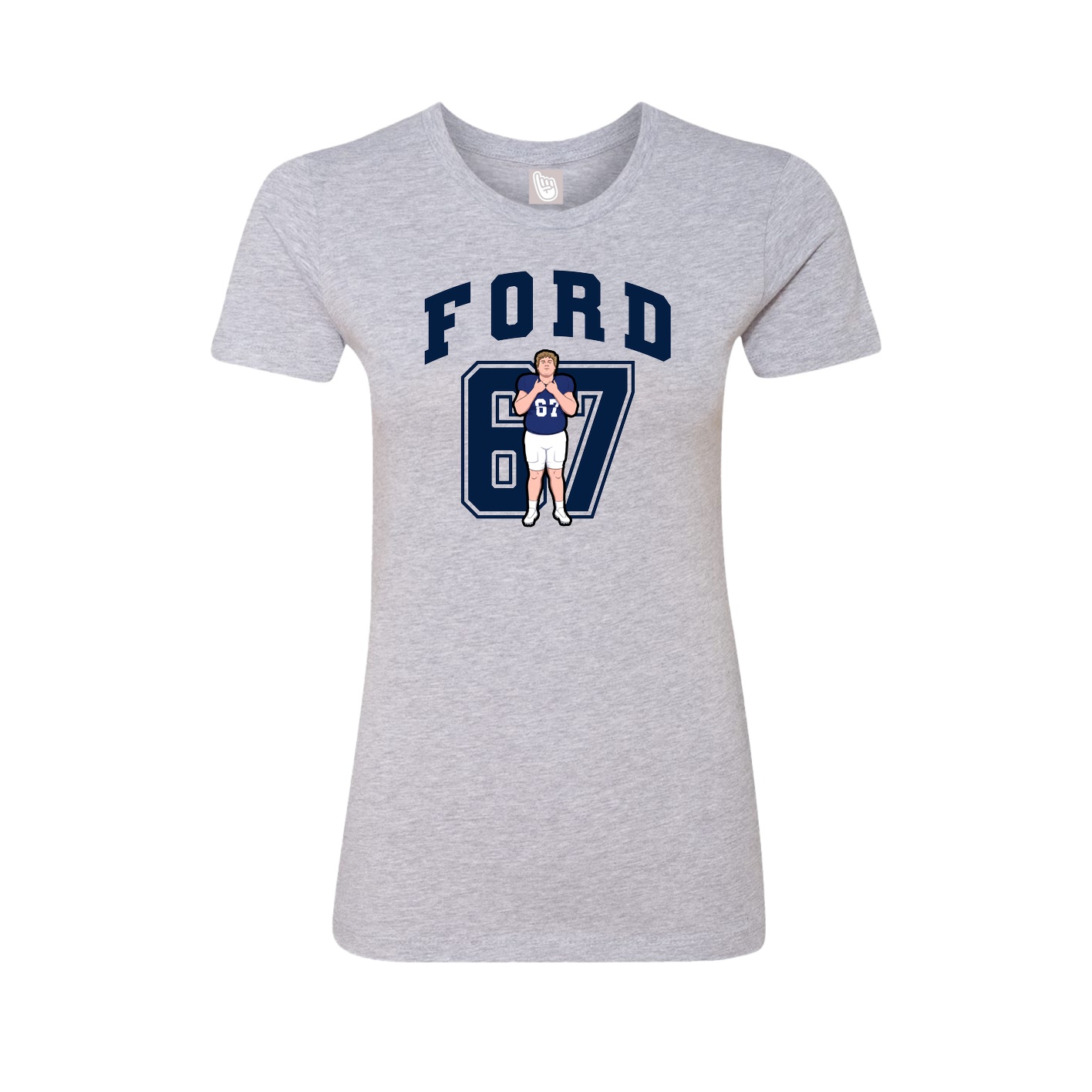 Fitted Women's Tee — Number in Grey